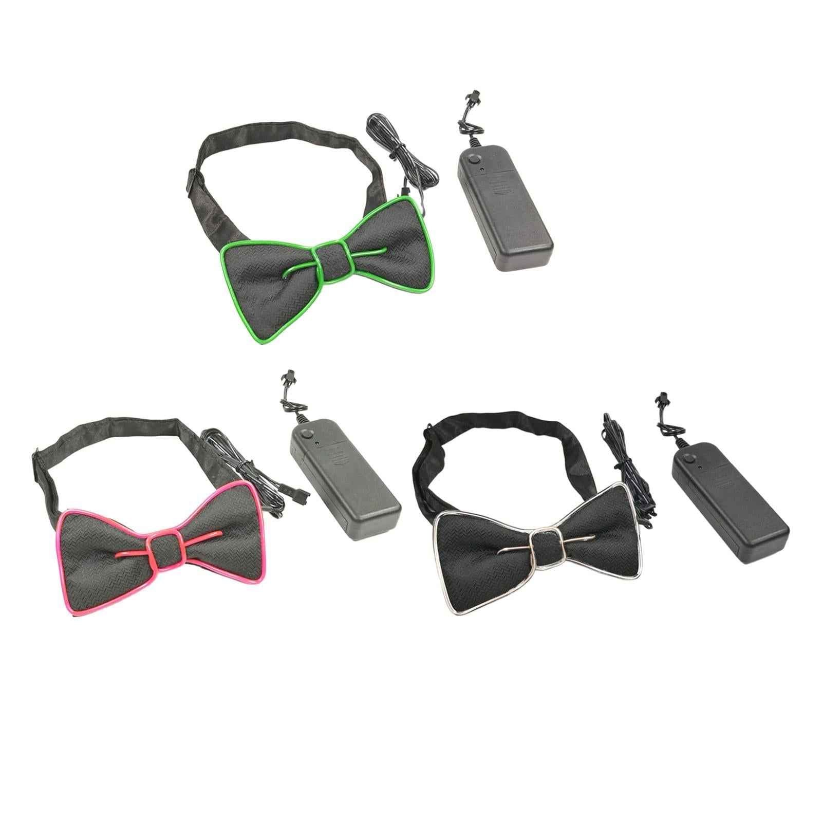 Light up Bowtie LED Bow Tie Novelty Glow in The Dark for Party Costume Green