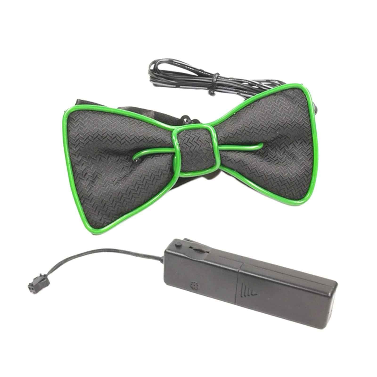 Light up Bowtie LED Bow Tie Novelty Glow in The Dark for Party Costume Green