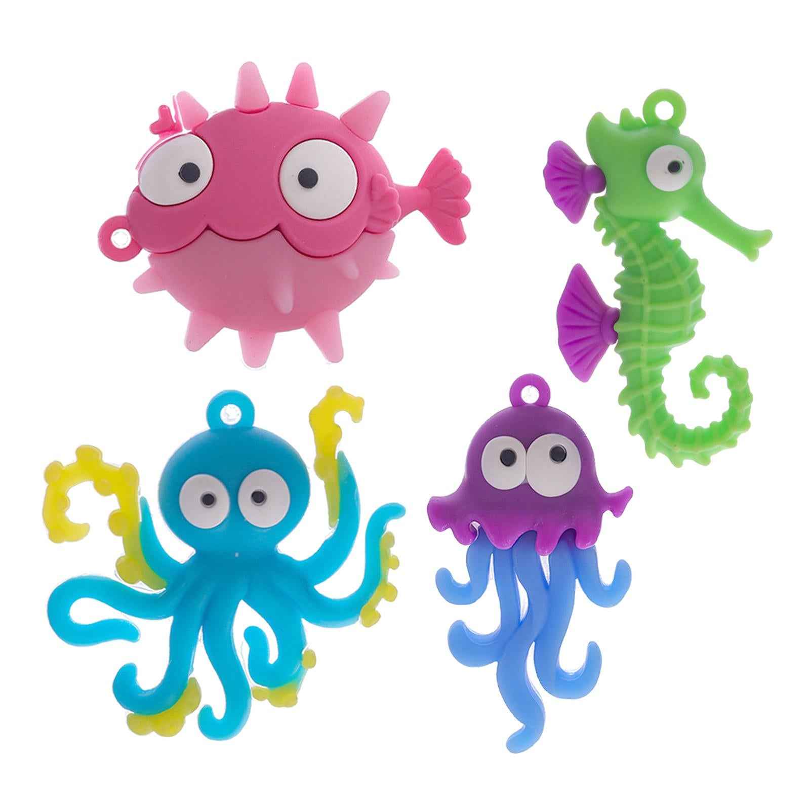 Fish Tank Floating Decorations Artificial for Aquarium Octopus Model Blue