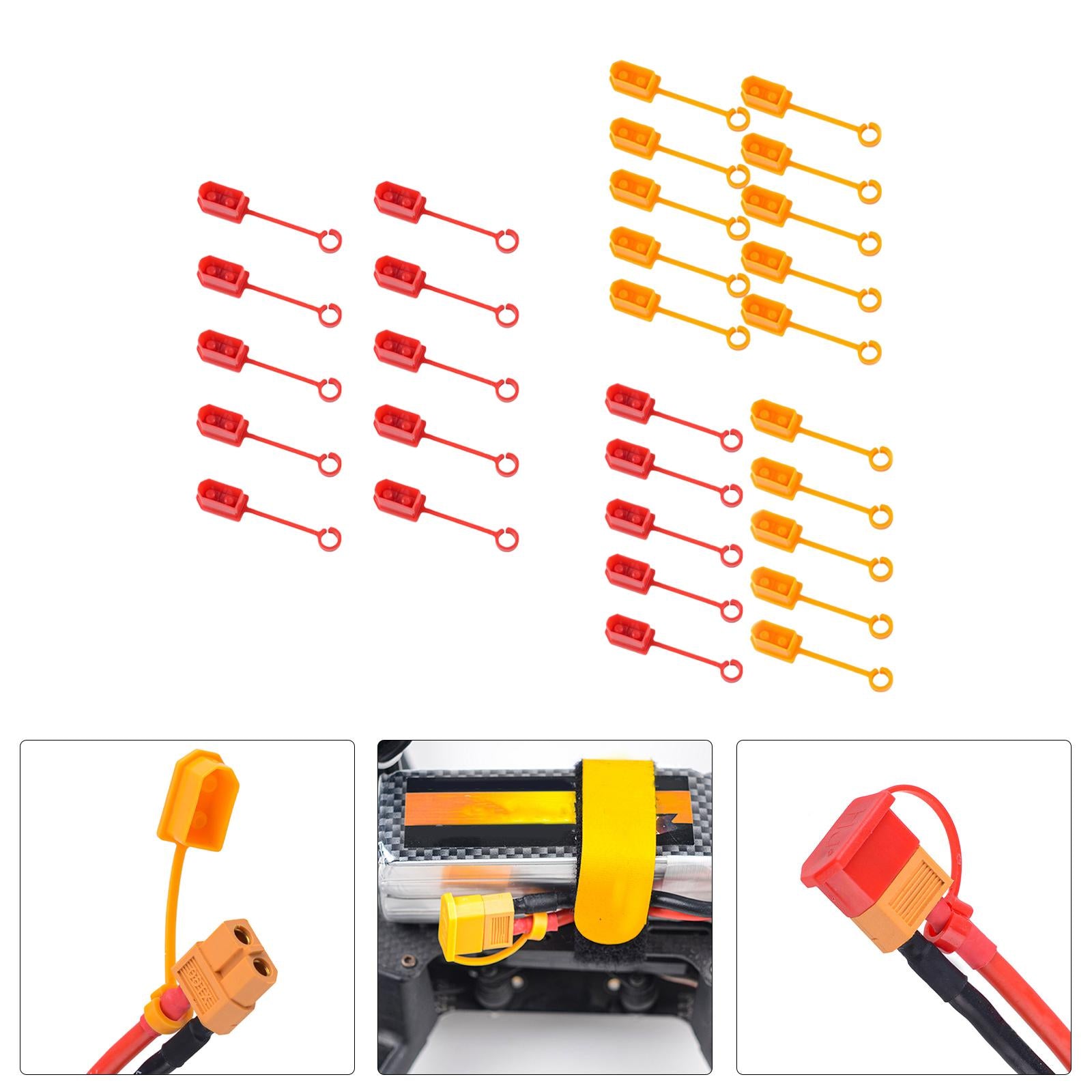 3xXT60 Male Female Plug Dust Protector Shell for Lipo Battery red