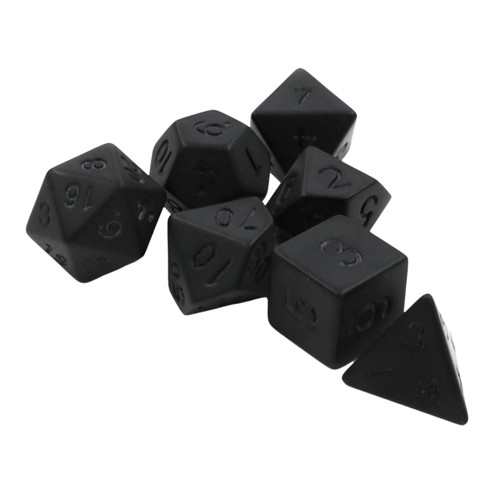 2x7 Pieces Polyhedral Dice black for Kids Toy Role Play Party Supplies