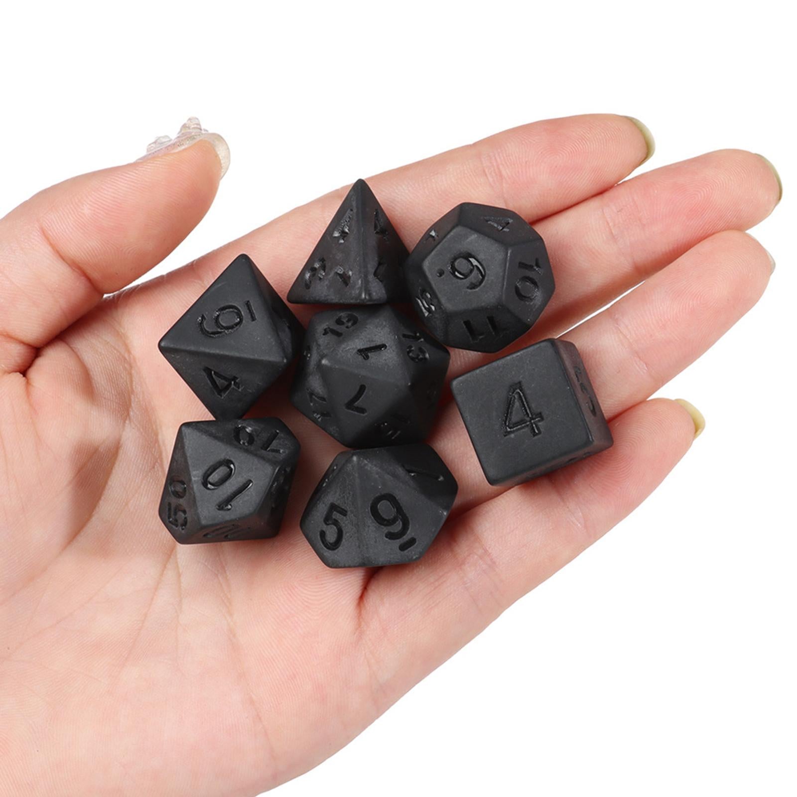4x7 Pieces Polyhedral Dice black for Kids Toy Role Play Party Supplies