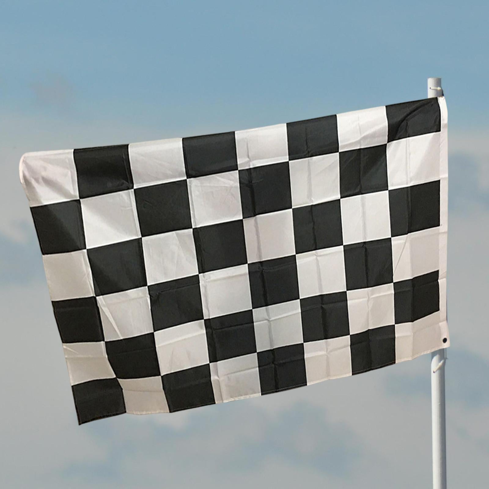 3xHanging Checkered Flag Rectangle Portable Banner for Indoor Decorative
