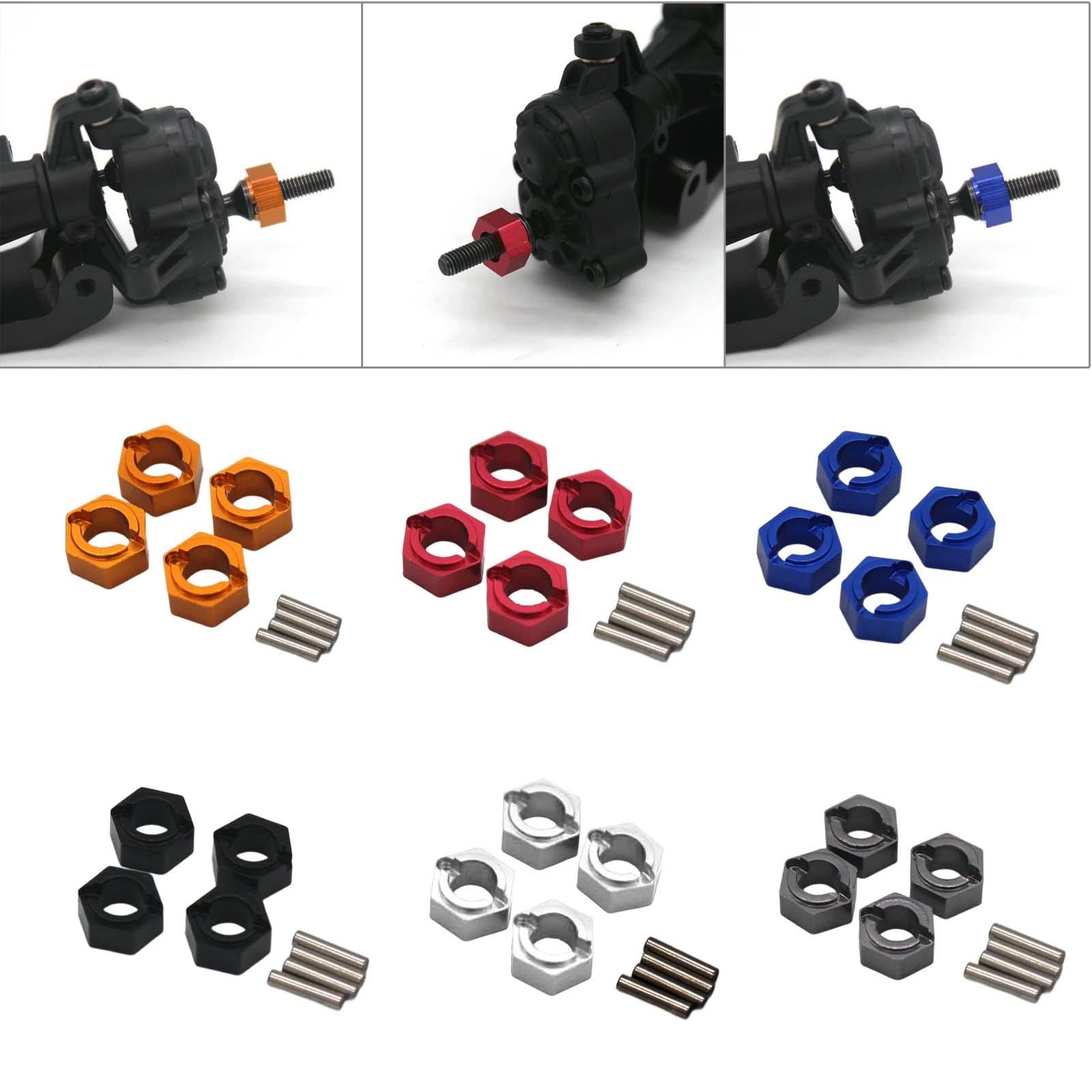 6x4 Pieces Hex Hub Adapter Replacement Parts for FMS1/24 Fcx24 1/24 RC Crawler