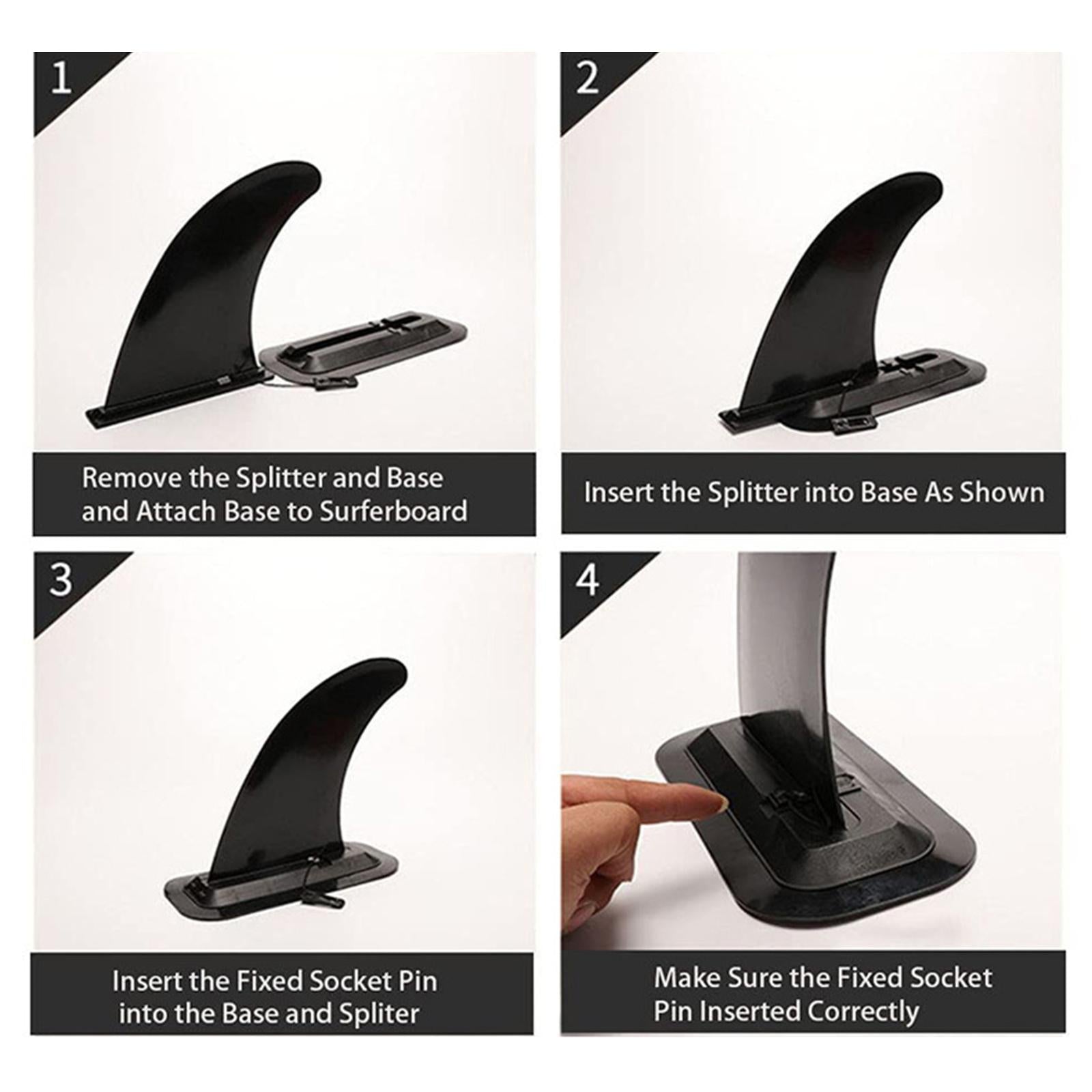 3xLightweight Longboard Surfing Fin Clip Water Separator for Outdoor Diving