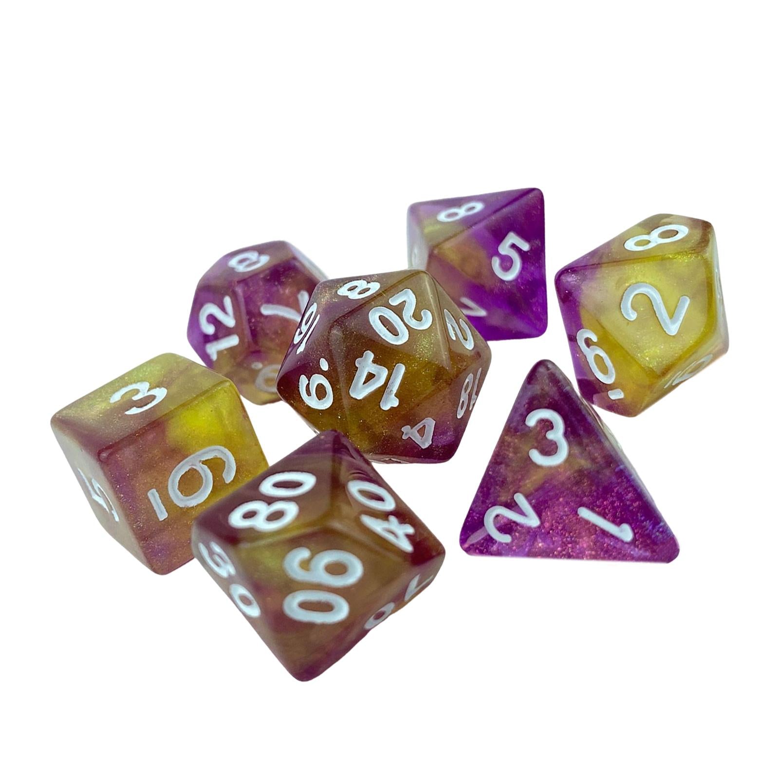 4x7x Game Dices Luminary Engraved Assorted for Roll Playing Games Style A