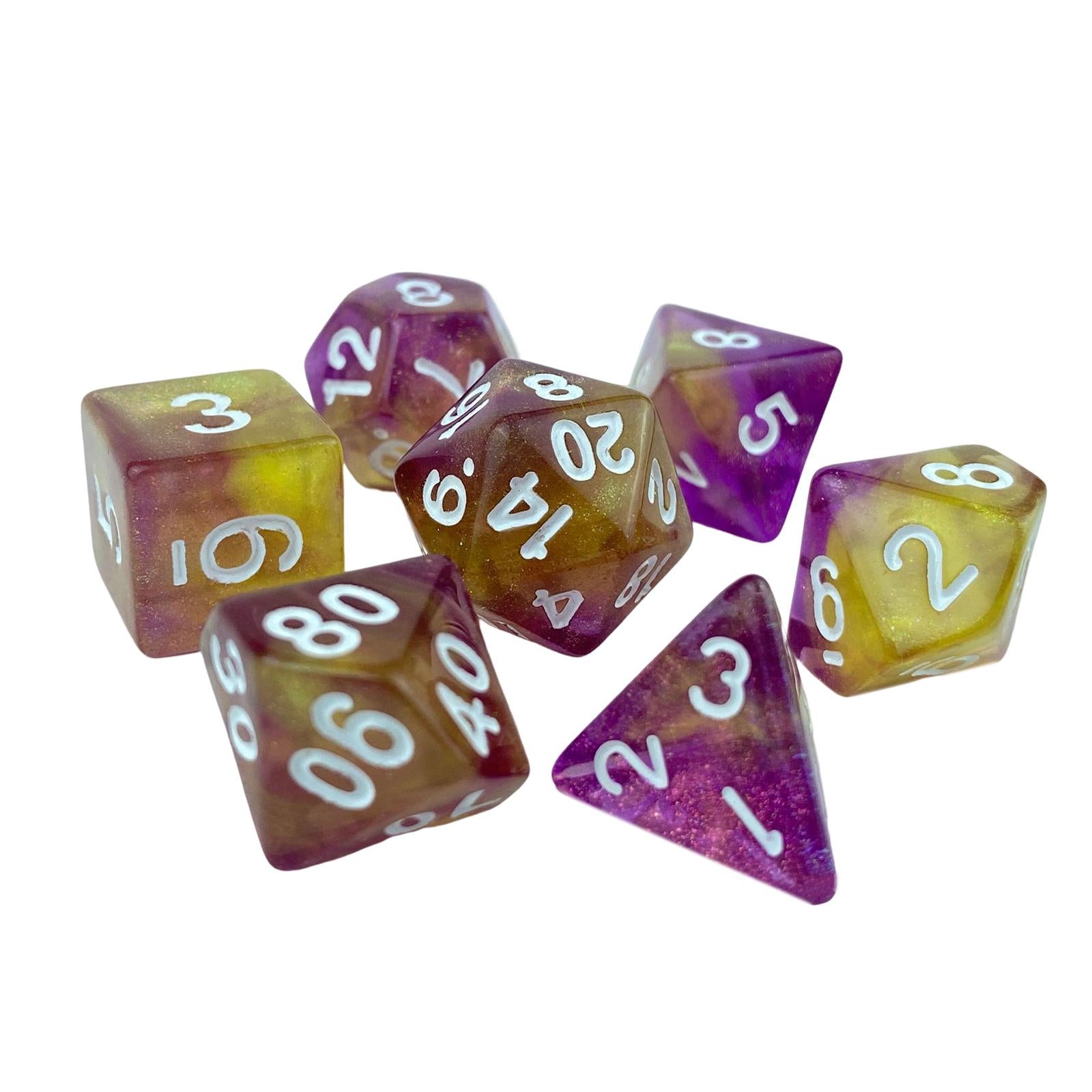 4x7x Game Dices Luminary Engraved Assorted for Roll Playing Games Style A