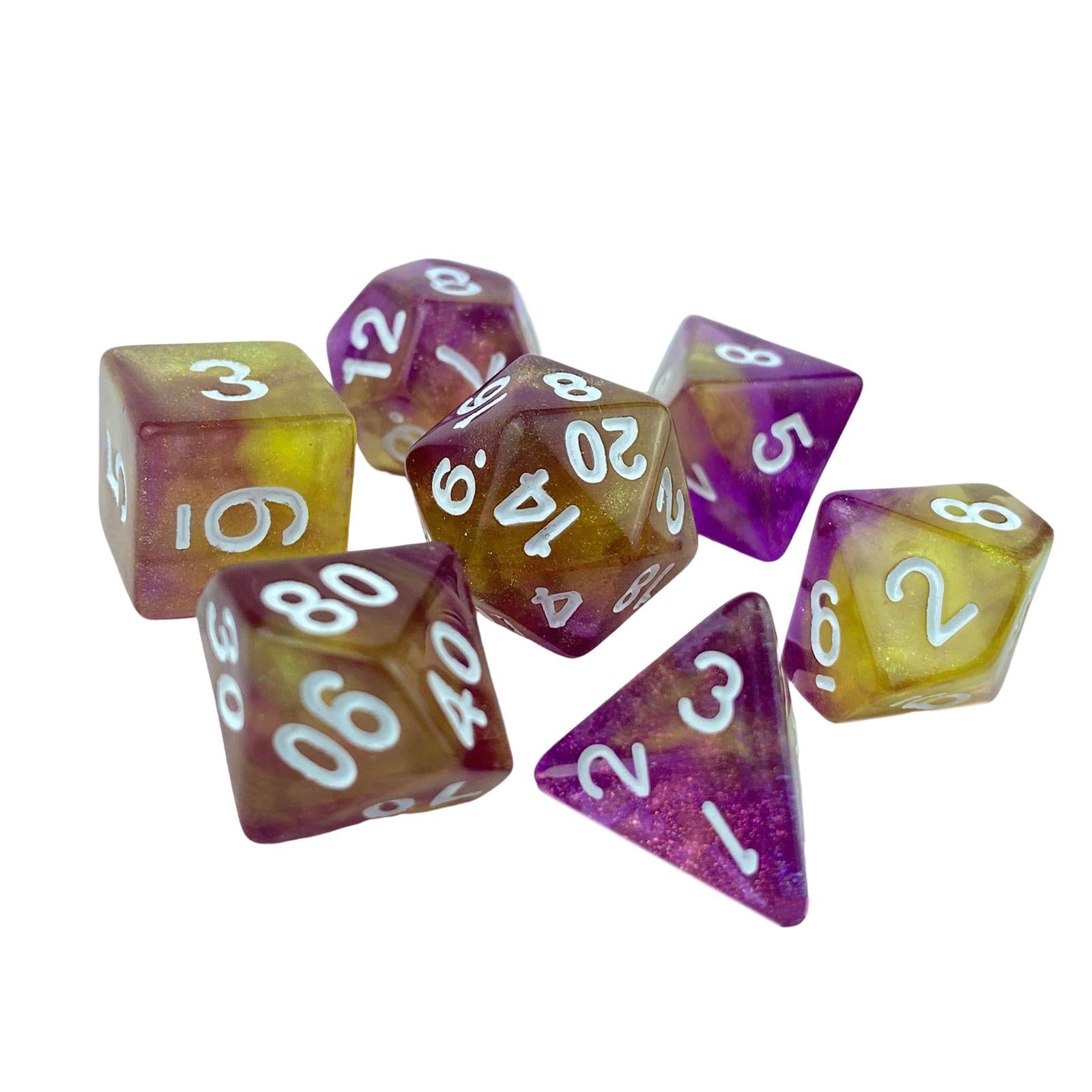 4x7x Game Dices Luminary Engraved Assorted for Roll Playing Games Style A