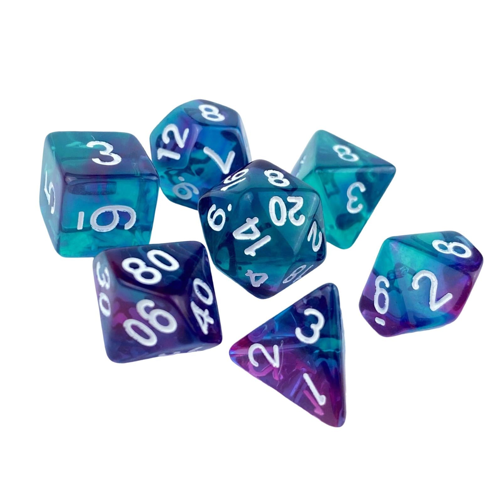 3x7x Game Dices Luminary Engraved Assorted for Roll Playing Games Style C