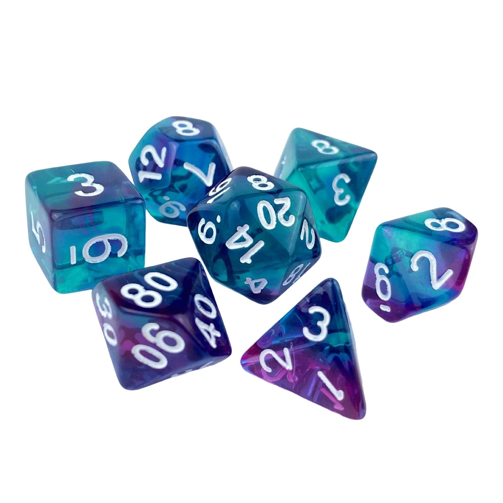 4x7x Game Dices Luminary Engraved Assorted for Roll Playing Games Style C