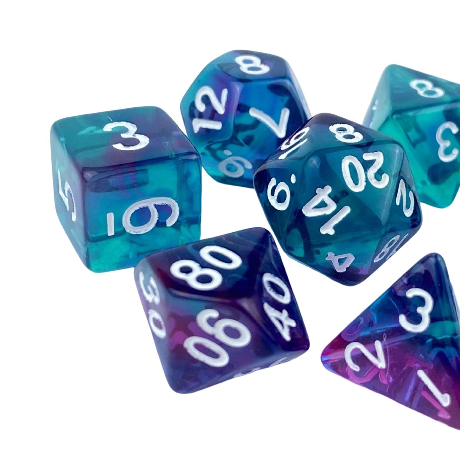 4x7x Game Dices Luminary Engraved Assorted for Roll Playing Games Style C