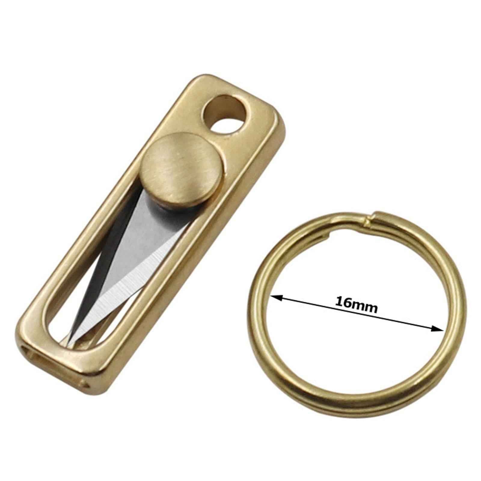 Brass Mini Knife with Keychain Hole Package Opener Knife Key Chain Pendant