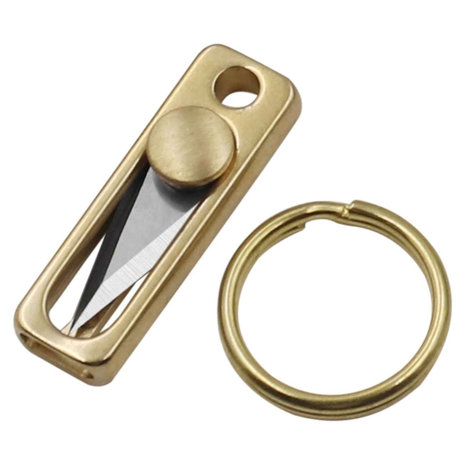 Brass Mini Knife with Keychain Hole Package Opener Knife Key Chain Pendant