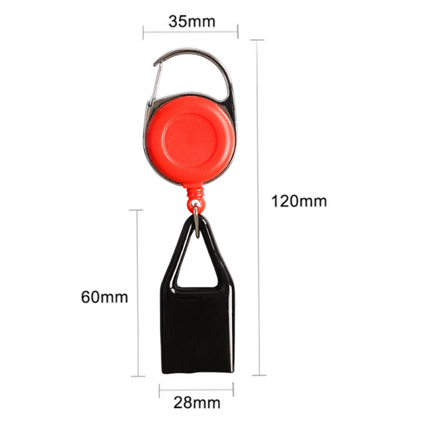 3xRetractable Belt Keychain Holder Sleeve for Camping Events Red