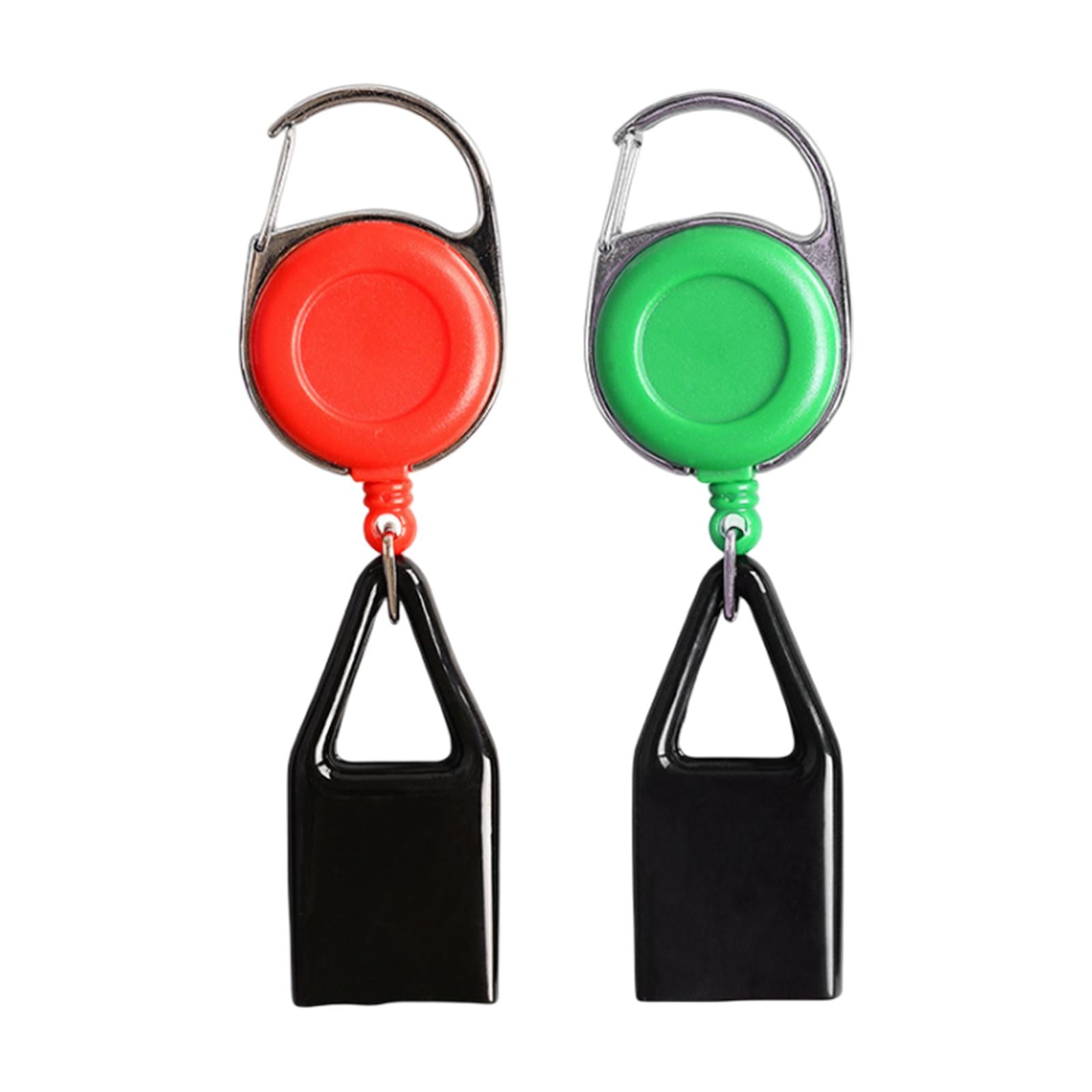 4xRetractable Belt Keychain Holder Sleeve for Camping Events Red