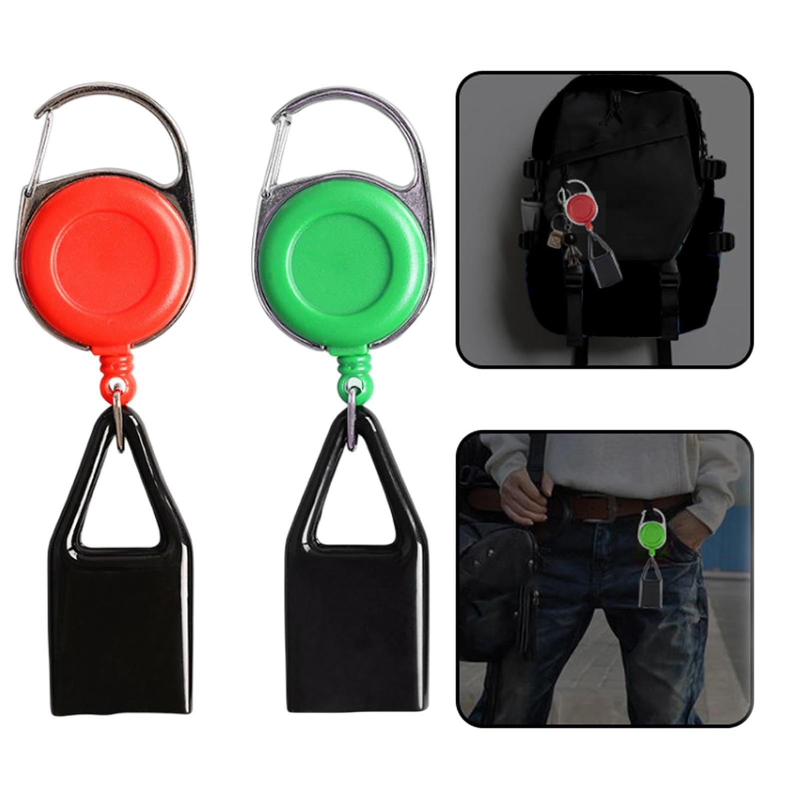 4xRetractable Belt Keychain Holder Sleeve for Camping Events Red