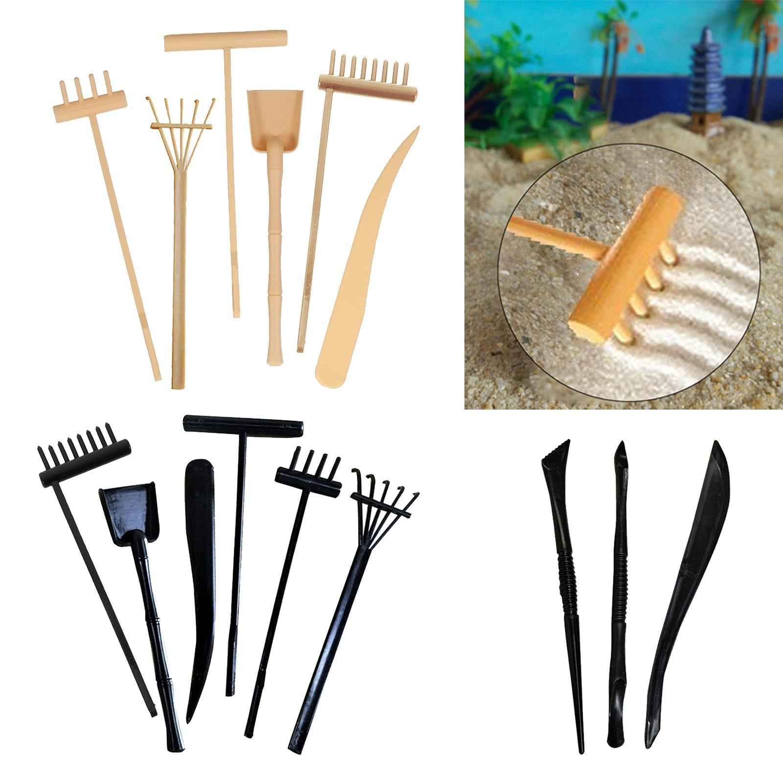 Rake Zen Garden Sand Mini Tool Crafts Toy for Home Birthday Gift Supplies Yellow