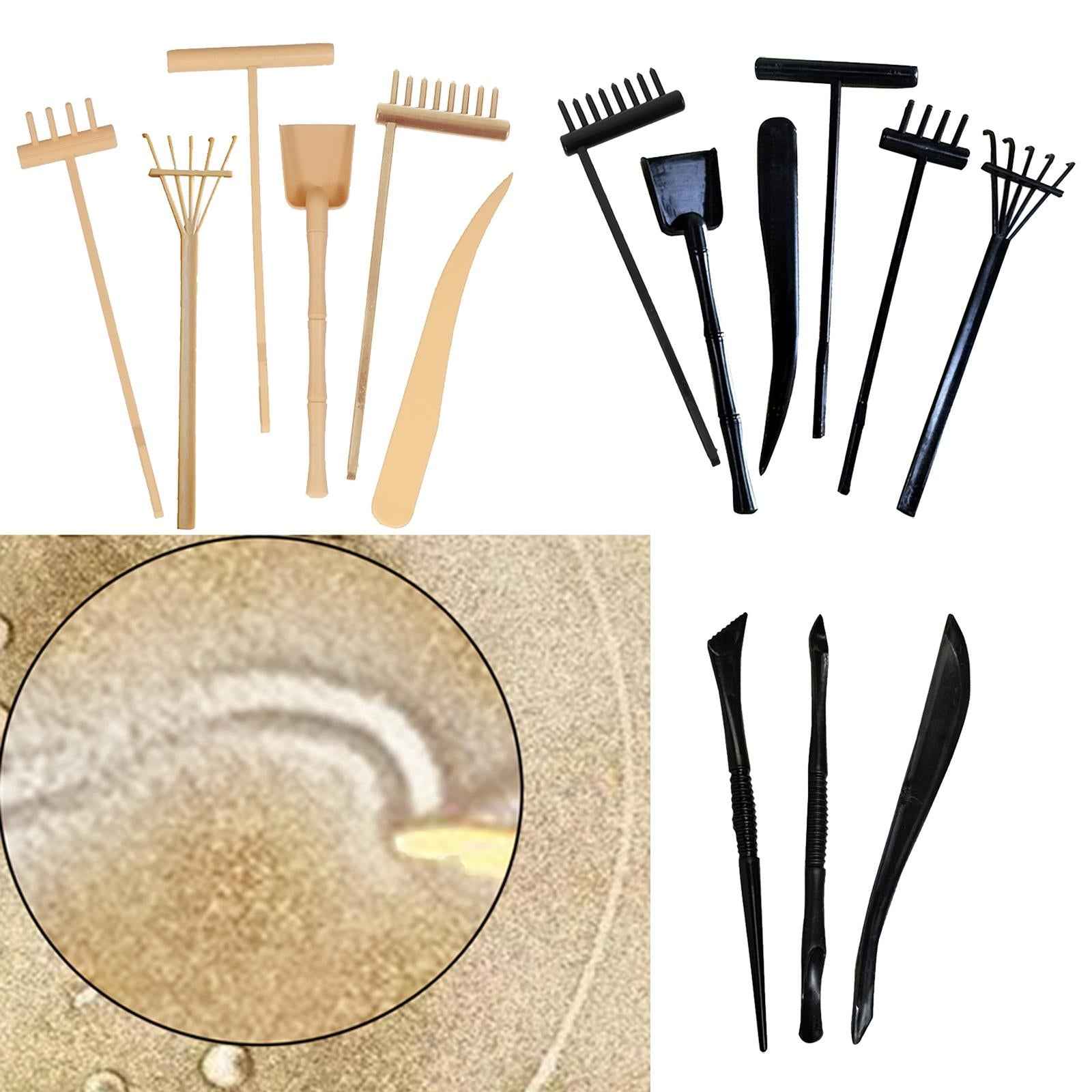 Rake Zen Garden Sand Mini Tool Crafts Toy for Home Birthday Gift Supplies Yellow