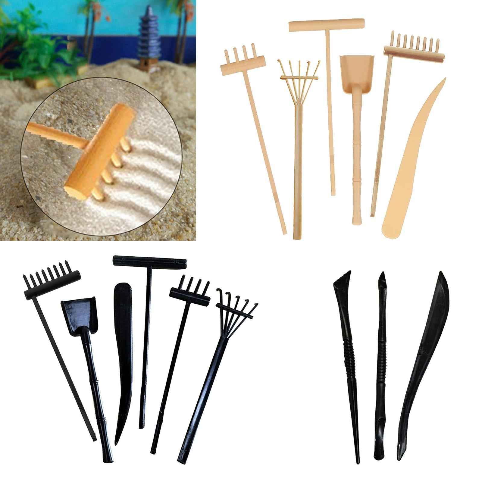 Rake Zen Garden Sand Mini Tool Crafts Toy for Home Birthday Gift Supplies Yellow