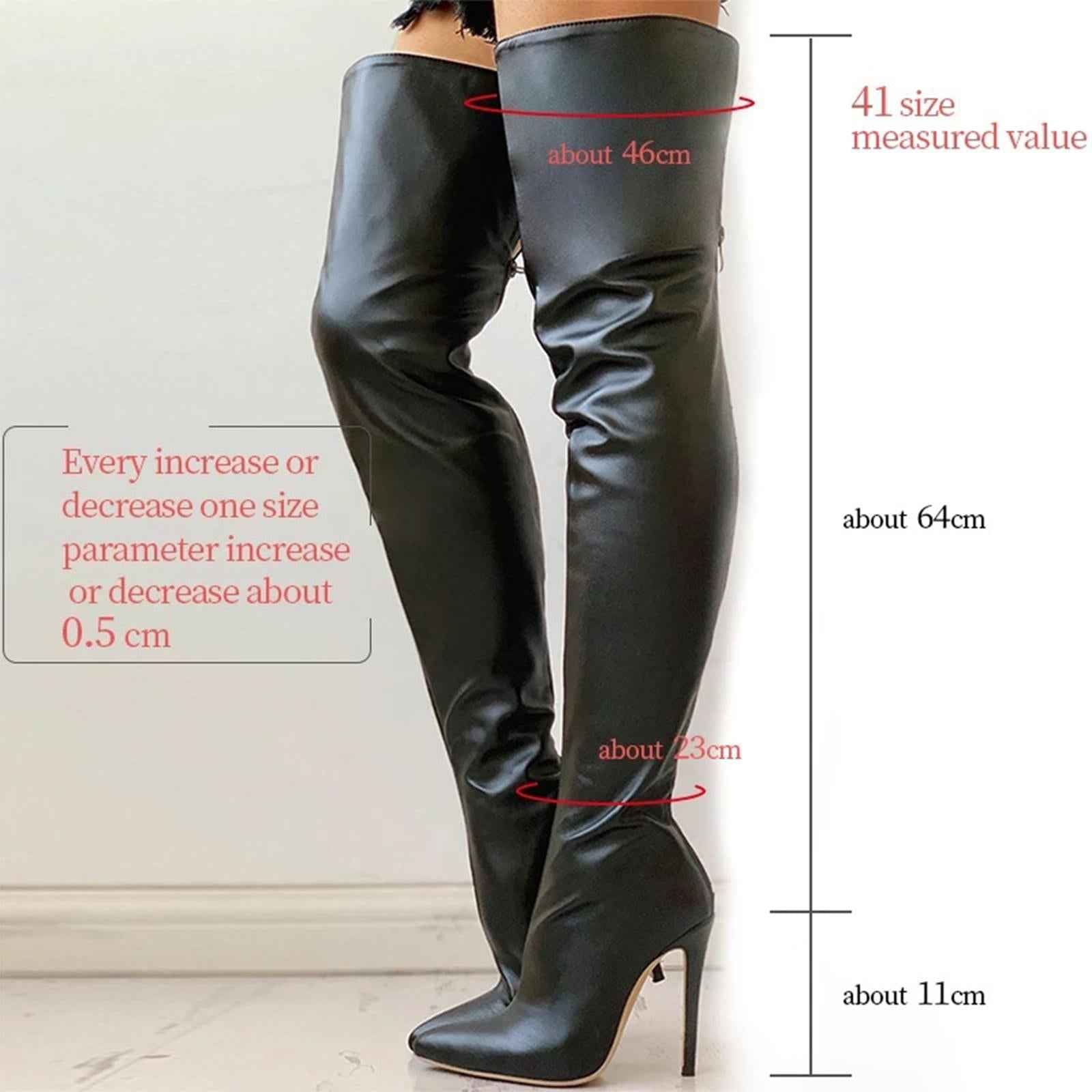 Casual Thigh High Boots Warmer Accessories Womens for Party Home Wedding 38 black