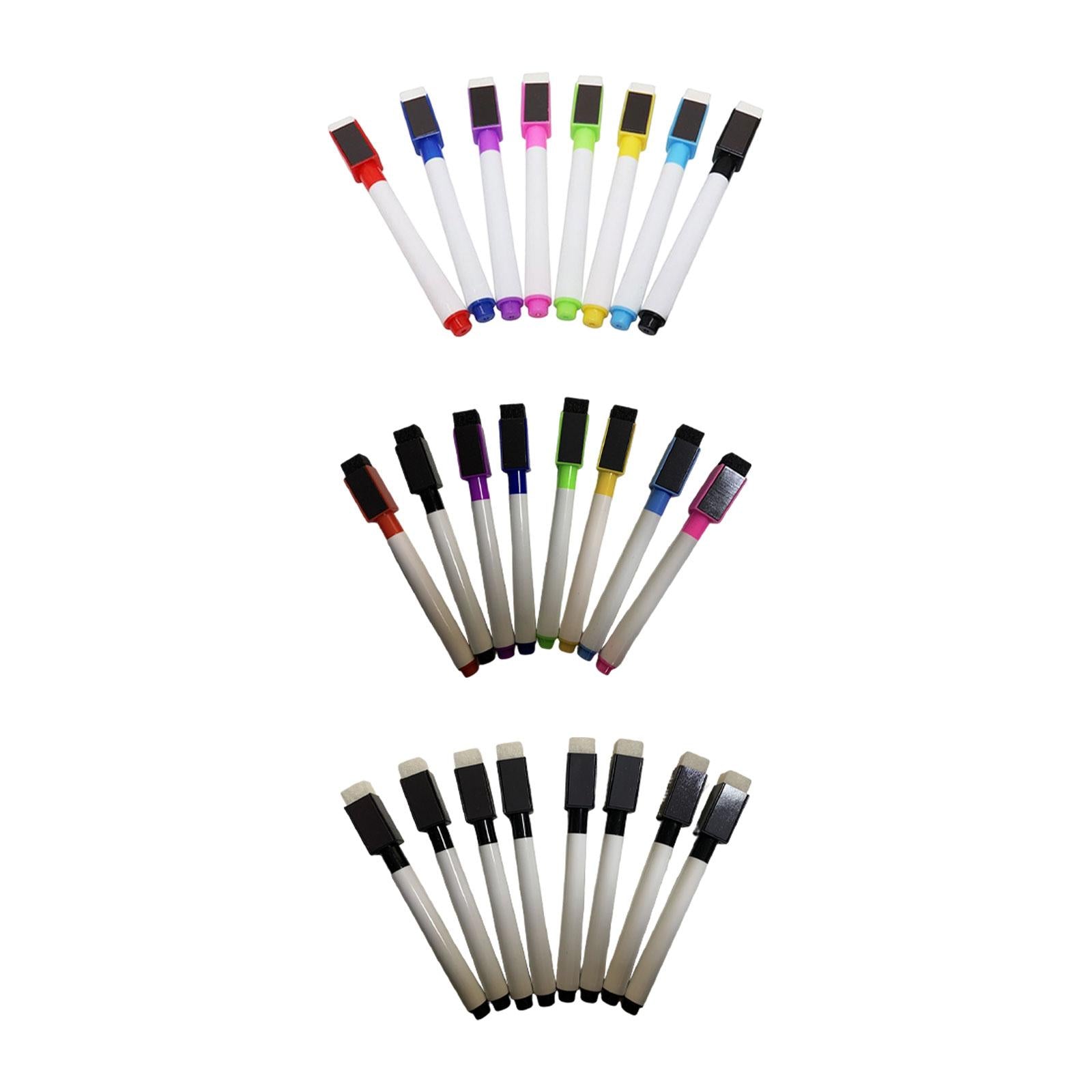 3x8Pcs Dry Wipe Pens Doodle Drawing Pen Rewritable for Office Gift Household White brush