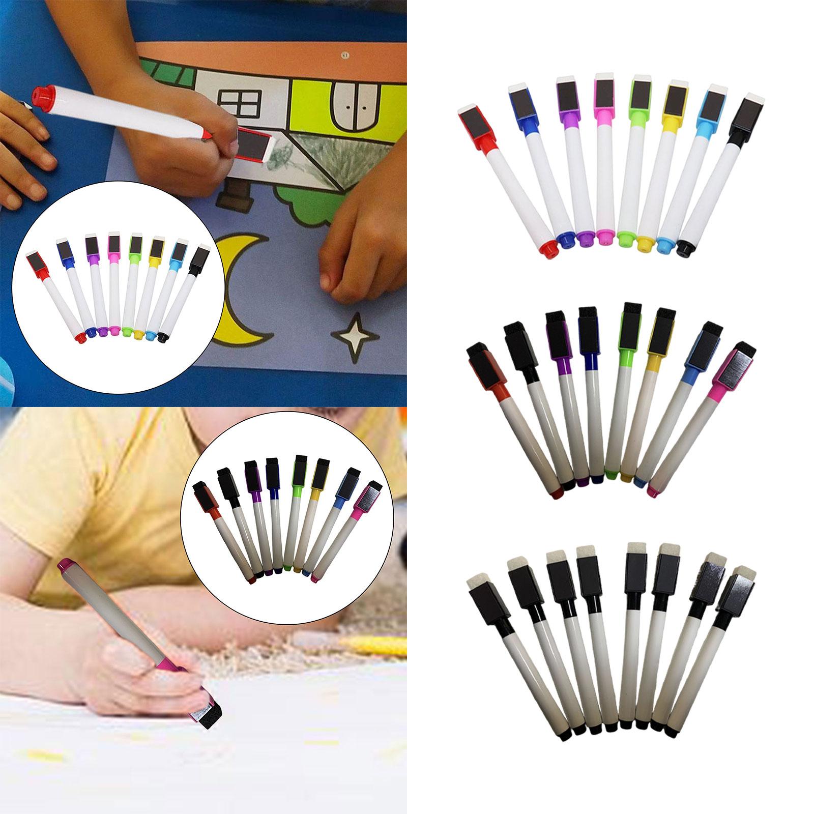 4x8Pcs Dry Wipe Pens Doodle Drawing Pen Rewritable for Office Gift Household White brush