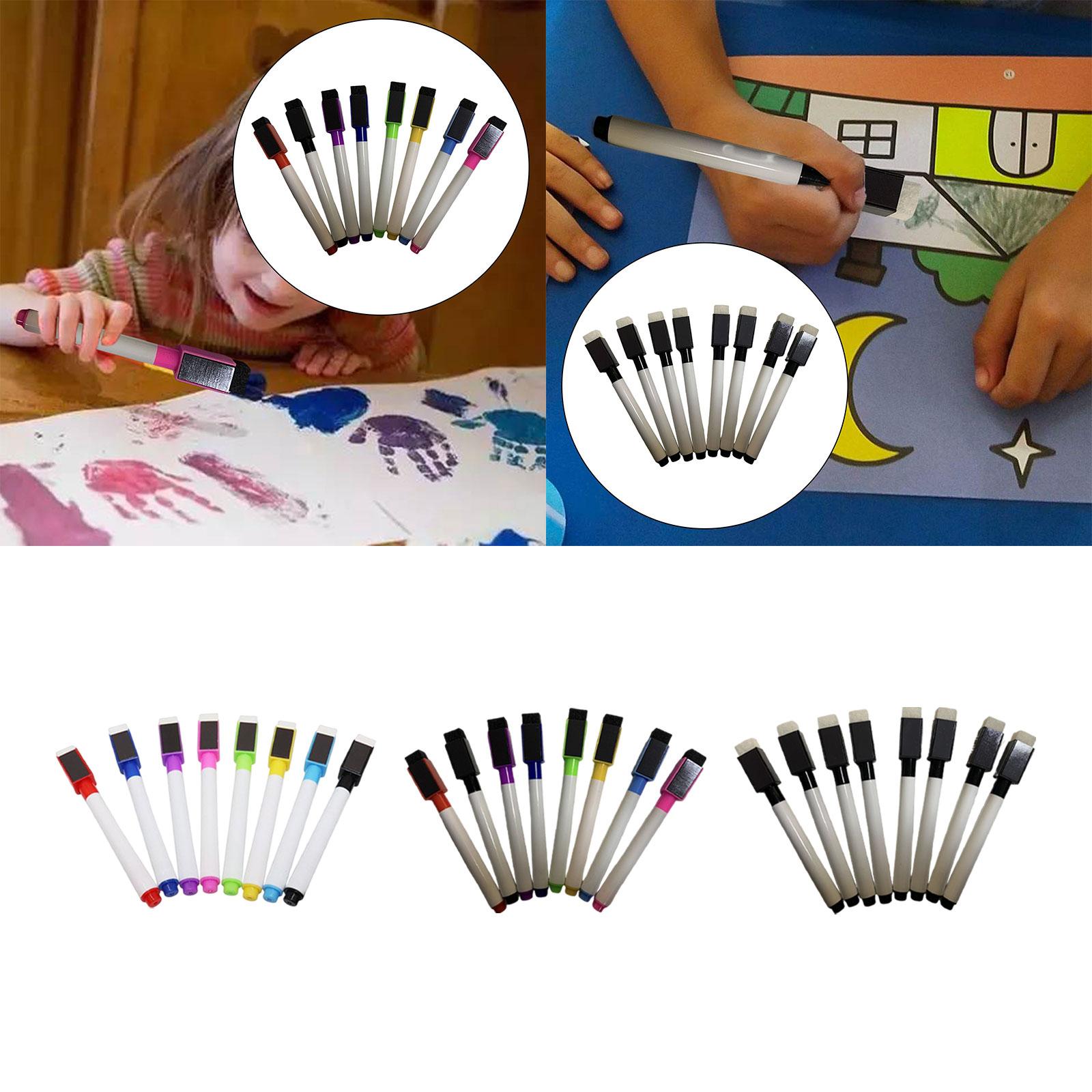 4x8Pcs Dry Wipe Pens Doodle Drawing Pen Rewritable for Office Gift Household White brush