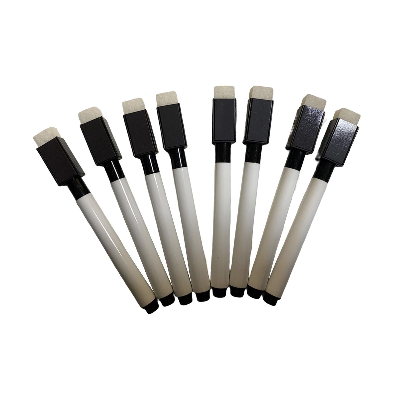 2x8Pcs Dry Wipe Pens Doodle Drawing Pen Rewritable for Office Gift Household Black pen