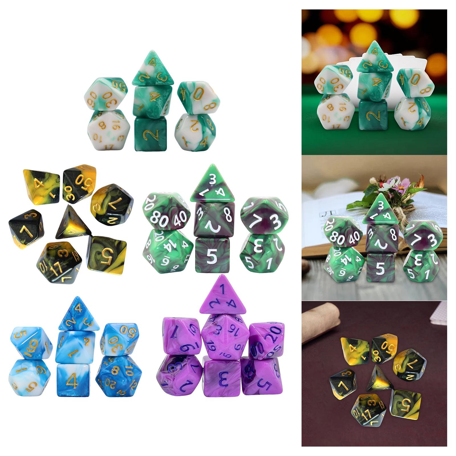 4x7 Pieces Polyhedral Dices Multisided Dice RPG Dice Set Dices Set for Parties