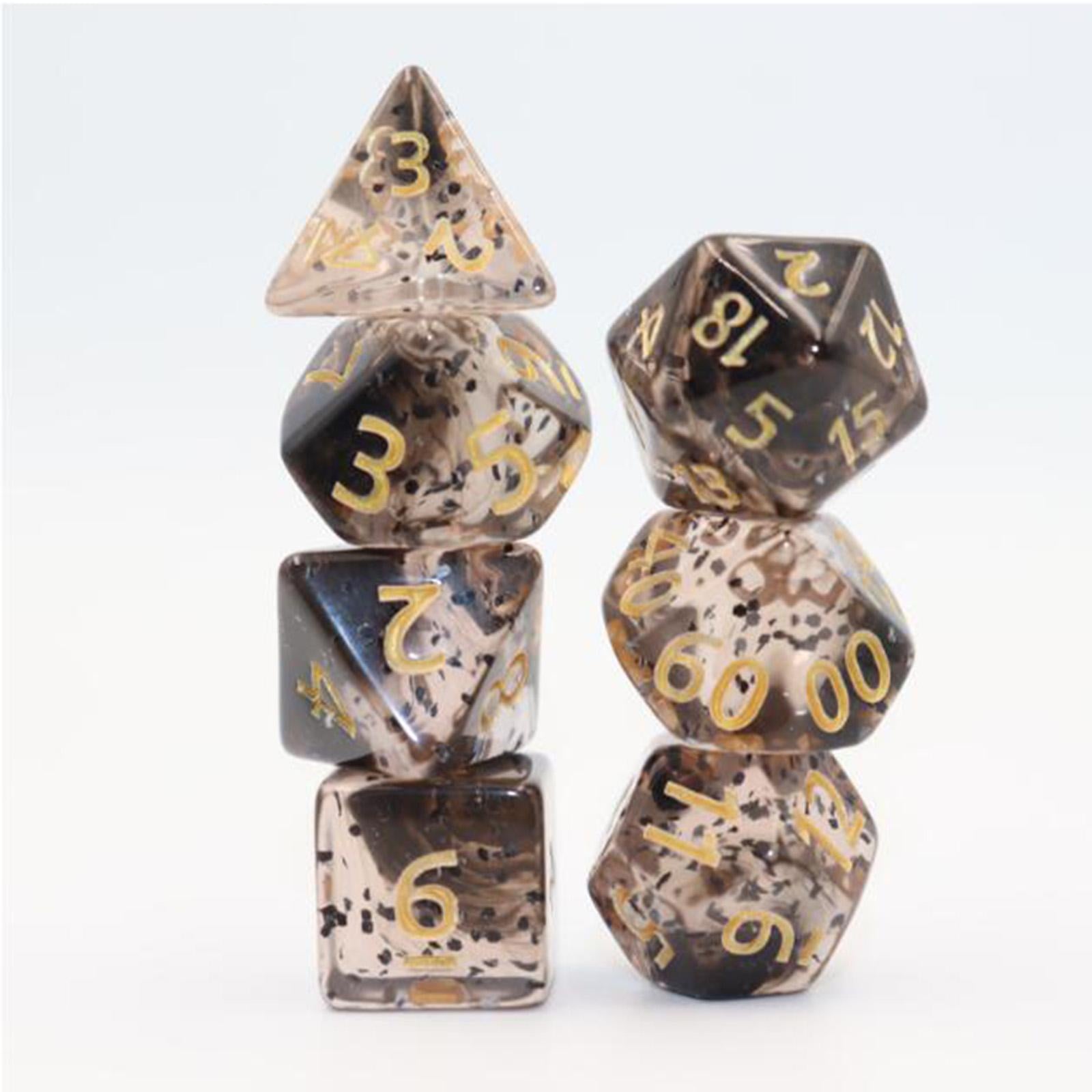 4x7x Acrylic Polyhedral Dices Gifts for Kids Toys Drinking Prop Entertainment Black