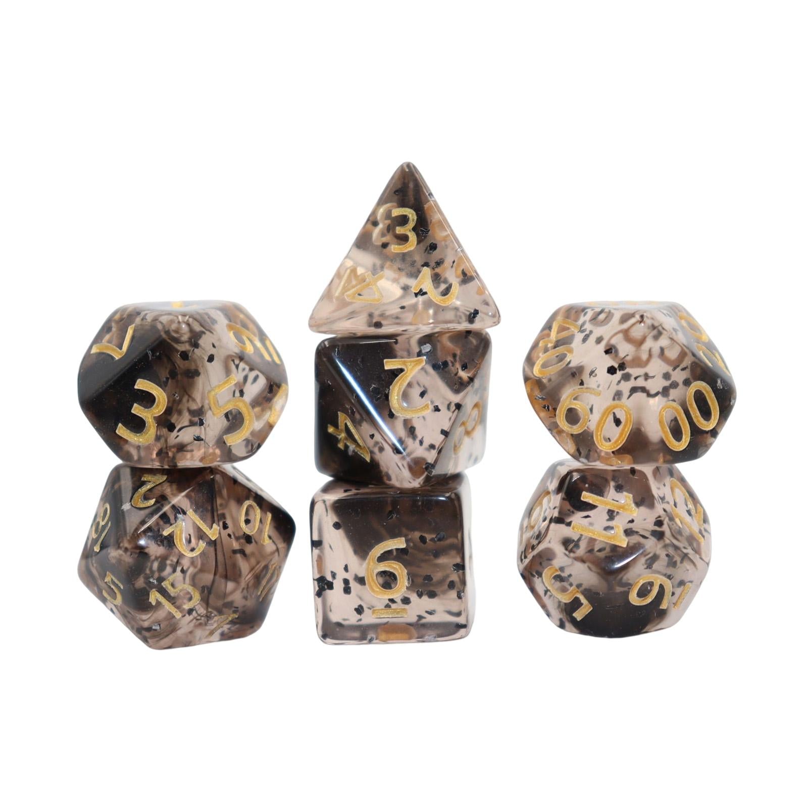 3x7x Acrylic Polyhedral Dices Gifts for Kids Toys Drinking Prop Entertainment Black