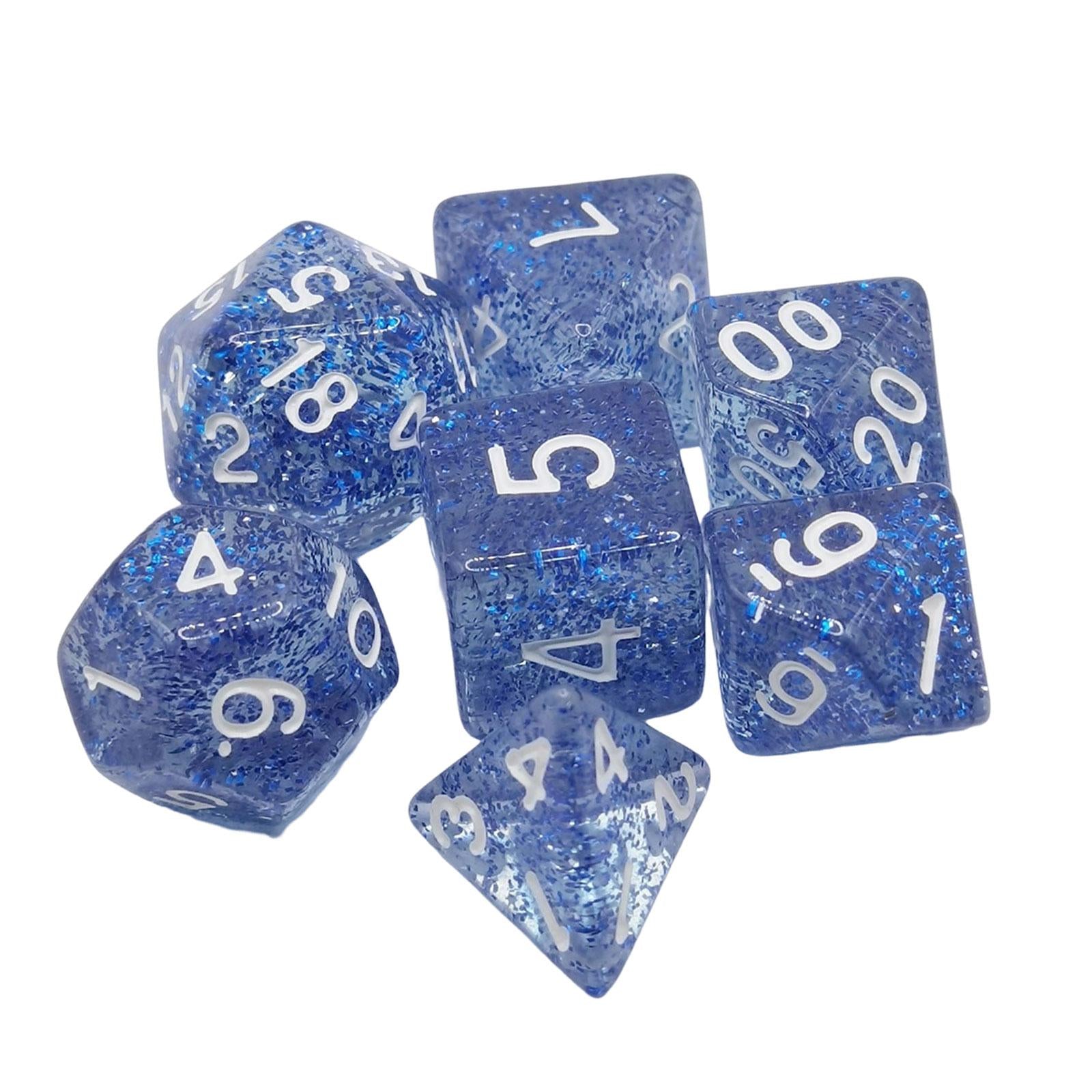 3x7 Pieces Solid Acrylic Polyhedral Dices Set for Party Supplies Table Games Blue