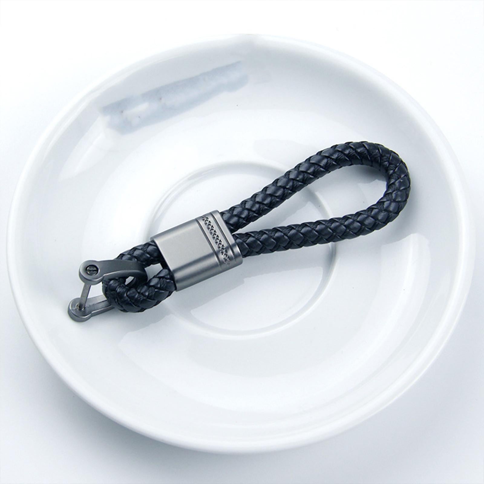 3xBraided Rope Key Chain Wristlet Bracelet Keychain Lanyard Car Key Chain Black