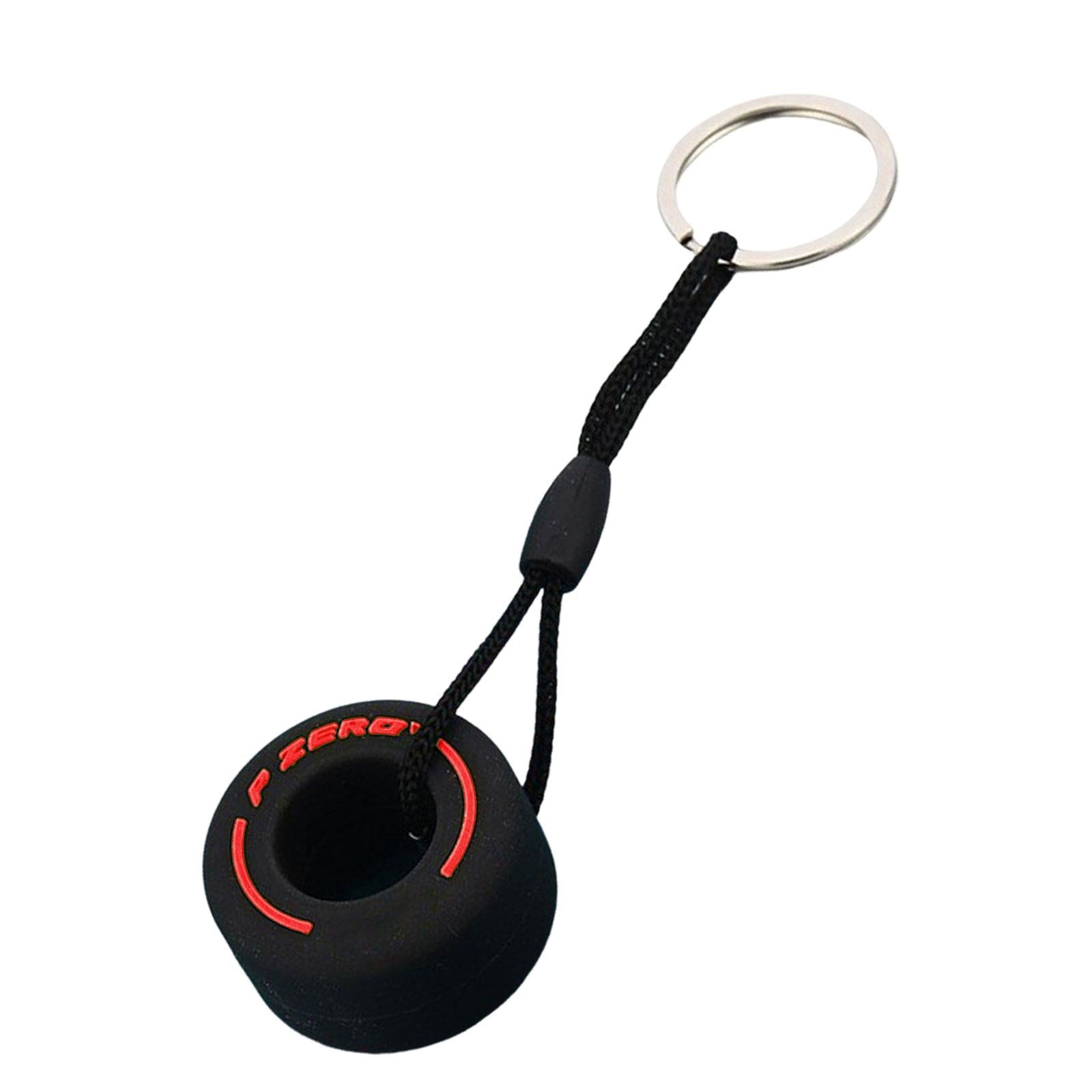 3xTire Key Chains Bag Charm Rubber Keyfob Mini Keyring for Car Accessories Men Red