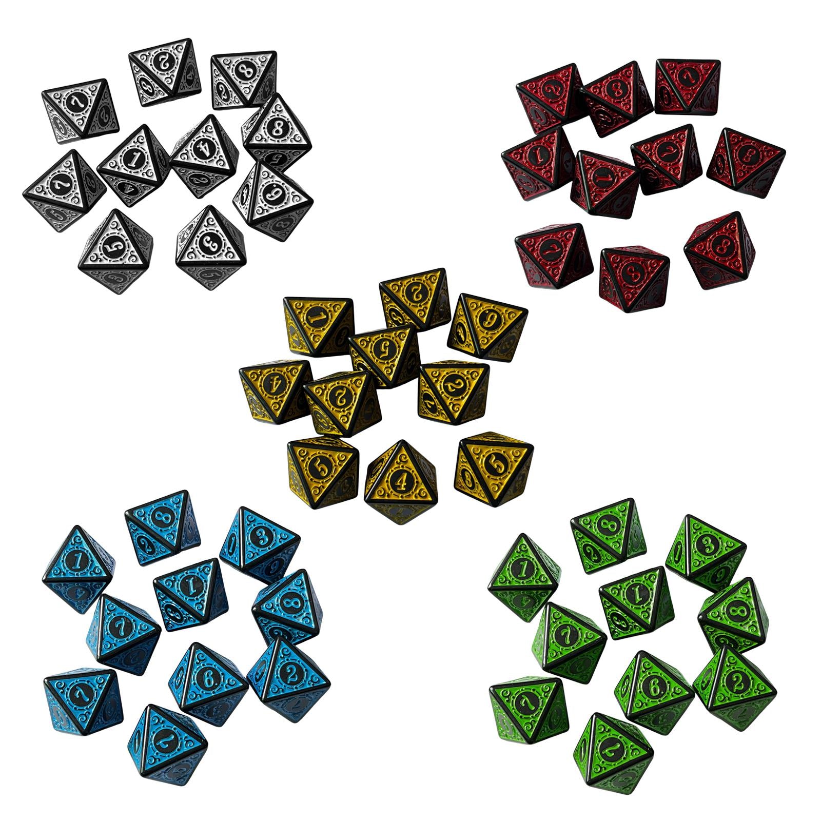 4x10Pcs 15mm Dices Acrylic Party Game Dices 8 Sided Dices Set for Party KTV White