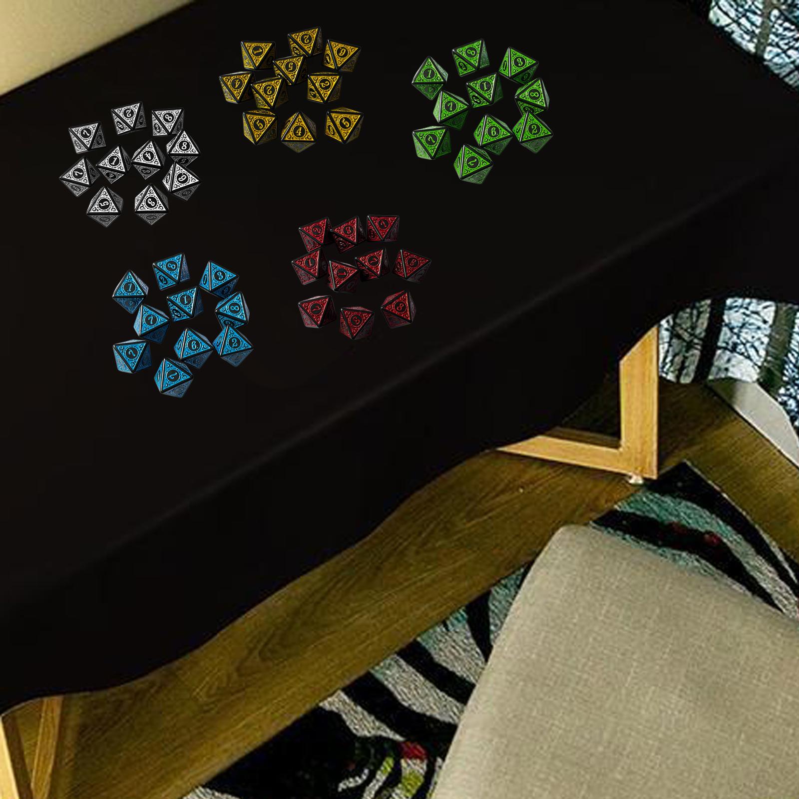 4x10Pcs 15mm Dices Acrylic Party Game Dices 8 Sided Dices Set for Party KTV White