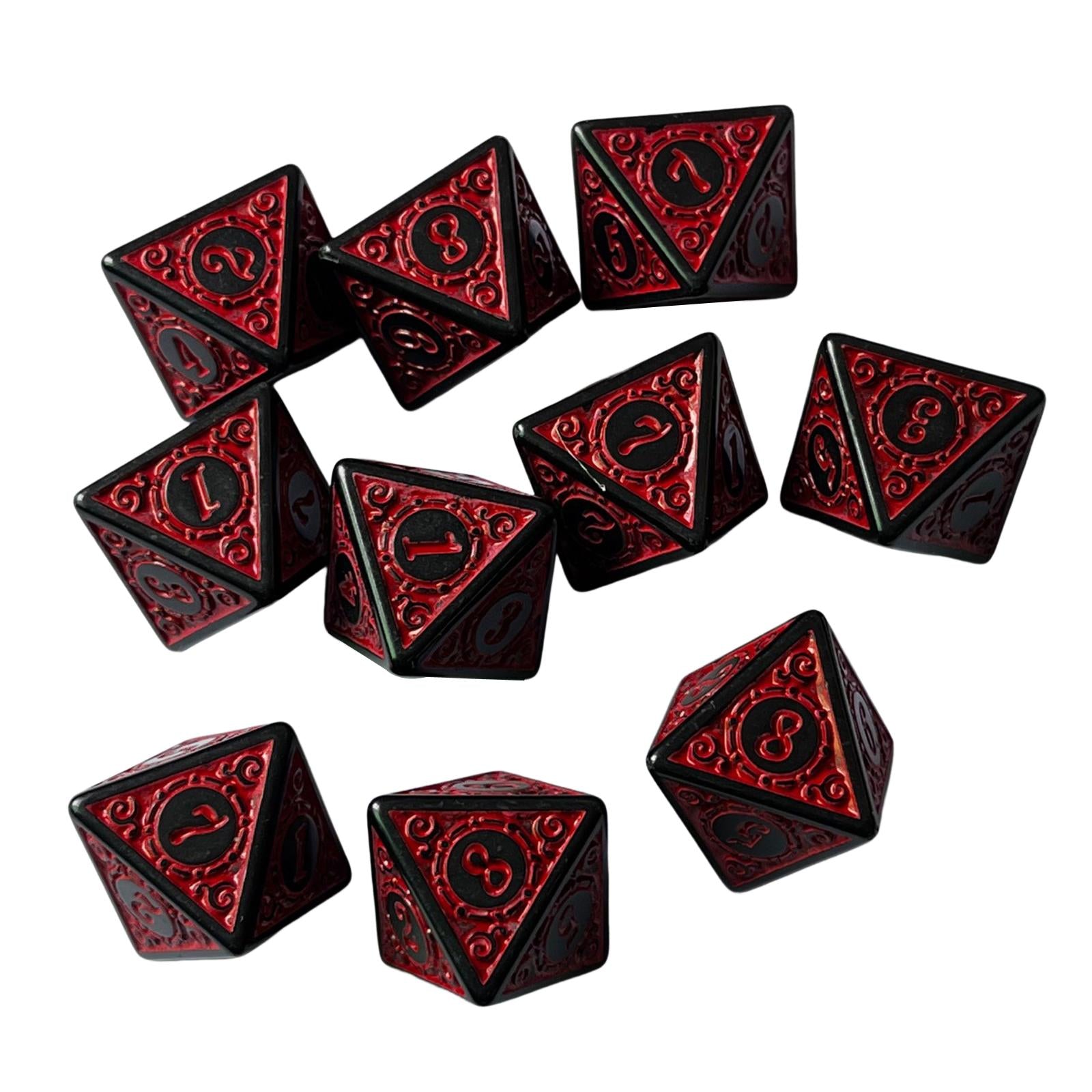 3x10Pcs 15mm Dices Acrylic Party Game Dices 8 Sided Dices Set for Party KTV Red