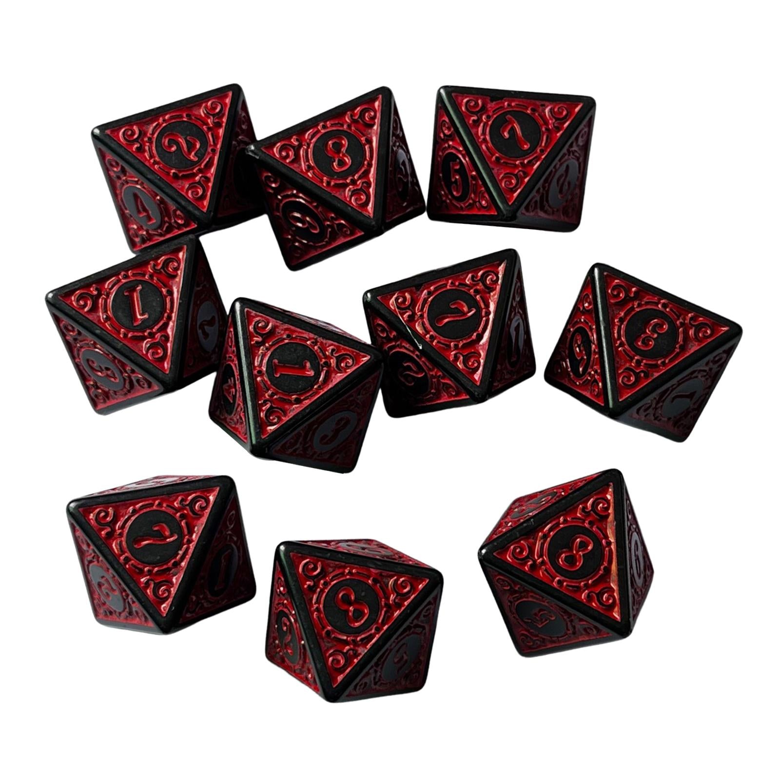 3x10Pcs 15mm Dices Acrylic Party Game Dices 8 Sided Dices Set for Party KTV Red