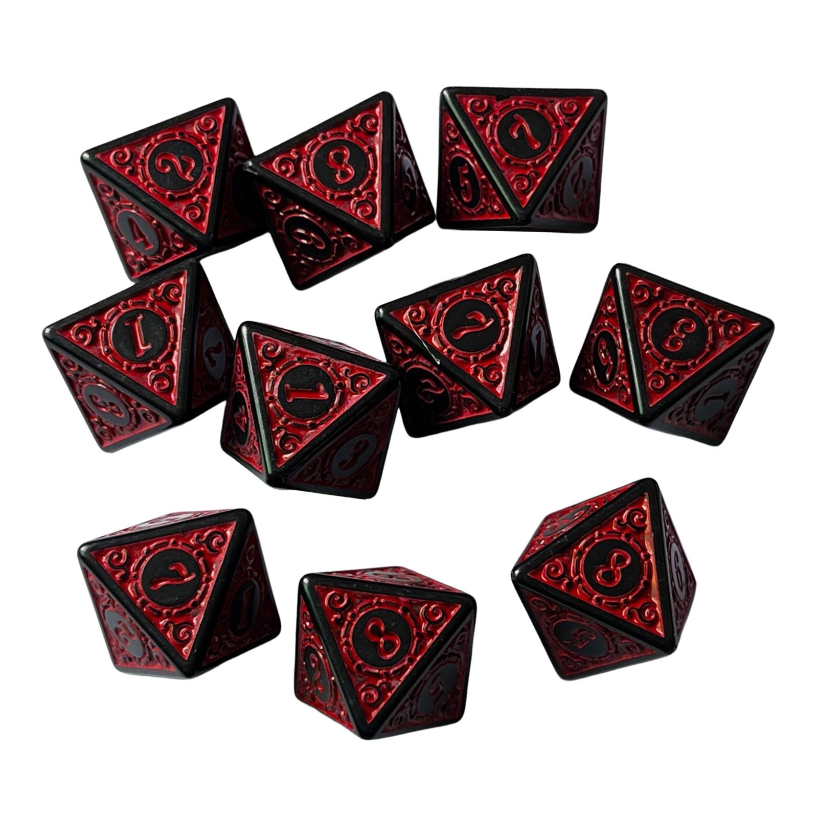 3x10Pcs 15mm Dices Acrylic Party Game Dices 8 Sided Dices Set for Party KTV Red
