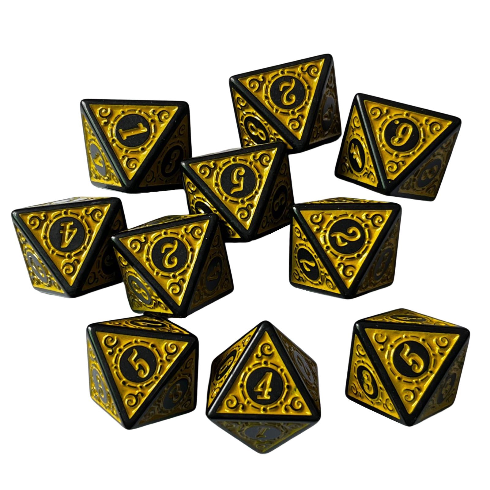 2x10Pcs 15mm Dices Acrylic Party Game Dices 8 Sided Dices Set for Party KTV Yellow