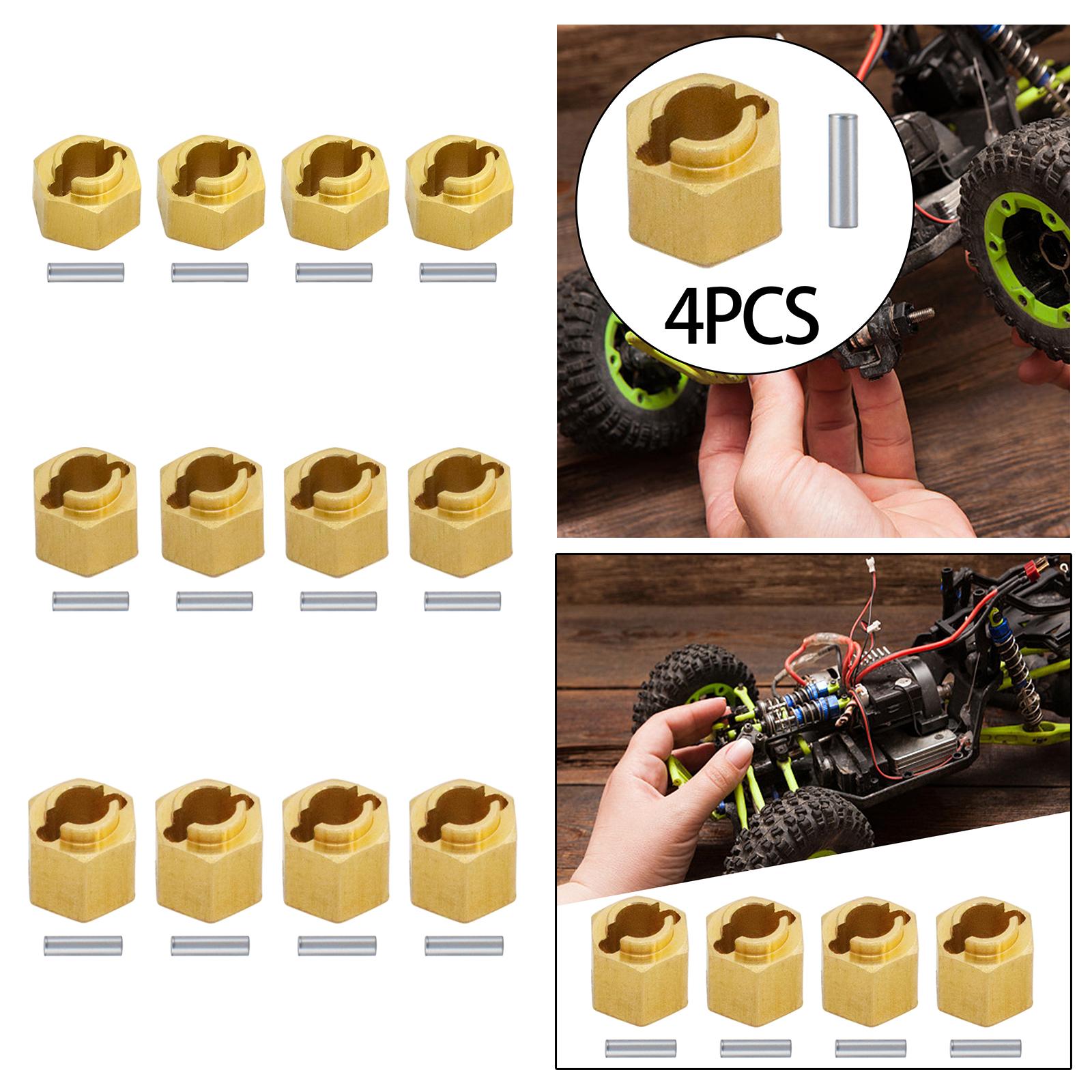 2x4Pcs RC Hex Wheel Hubs Universal hex Adapter for 1/18 Scale RC Crawler 4mm