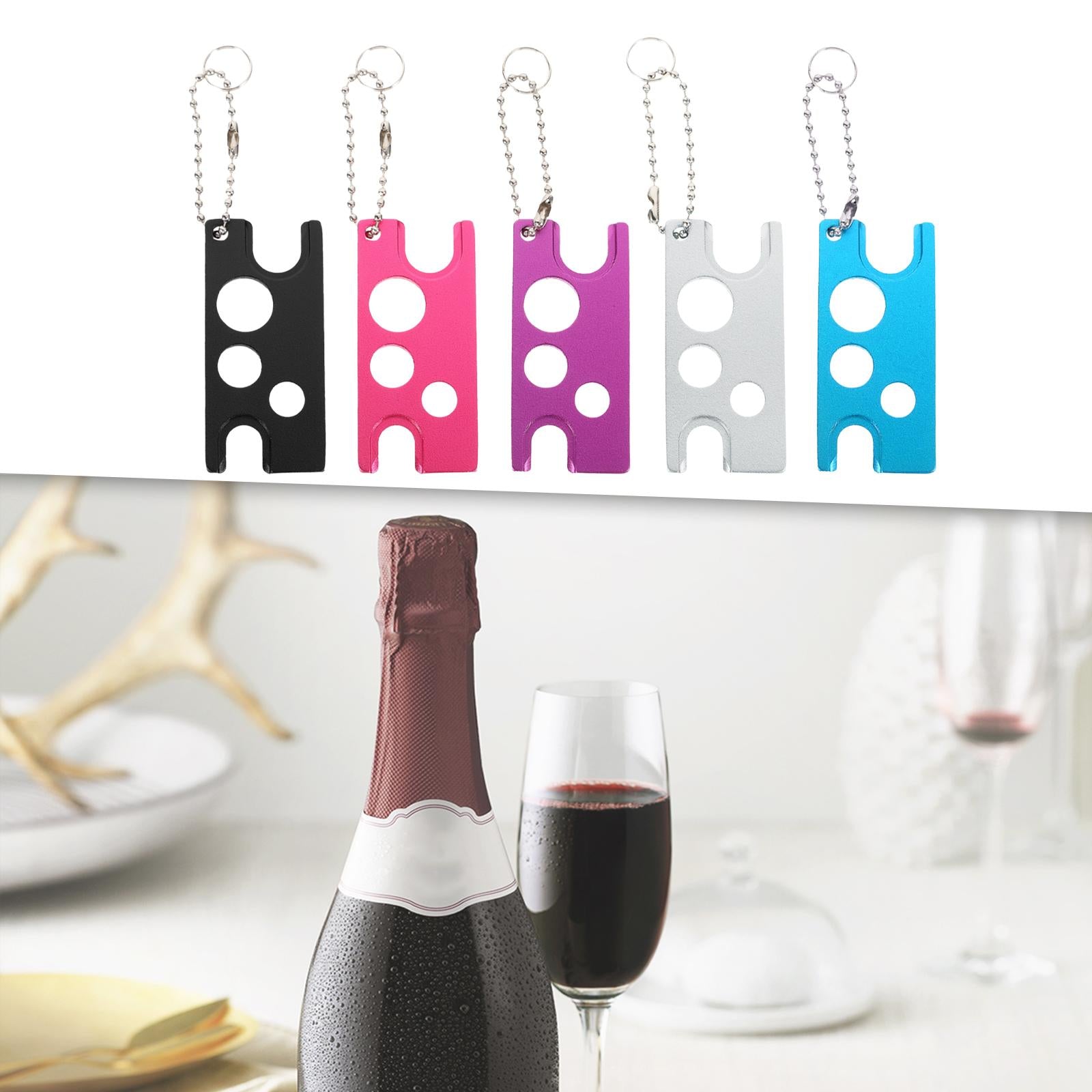 4xEssential Oil Bottle Opener with Keychain Universal Cap Remover Accessory Black