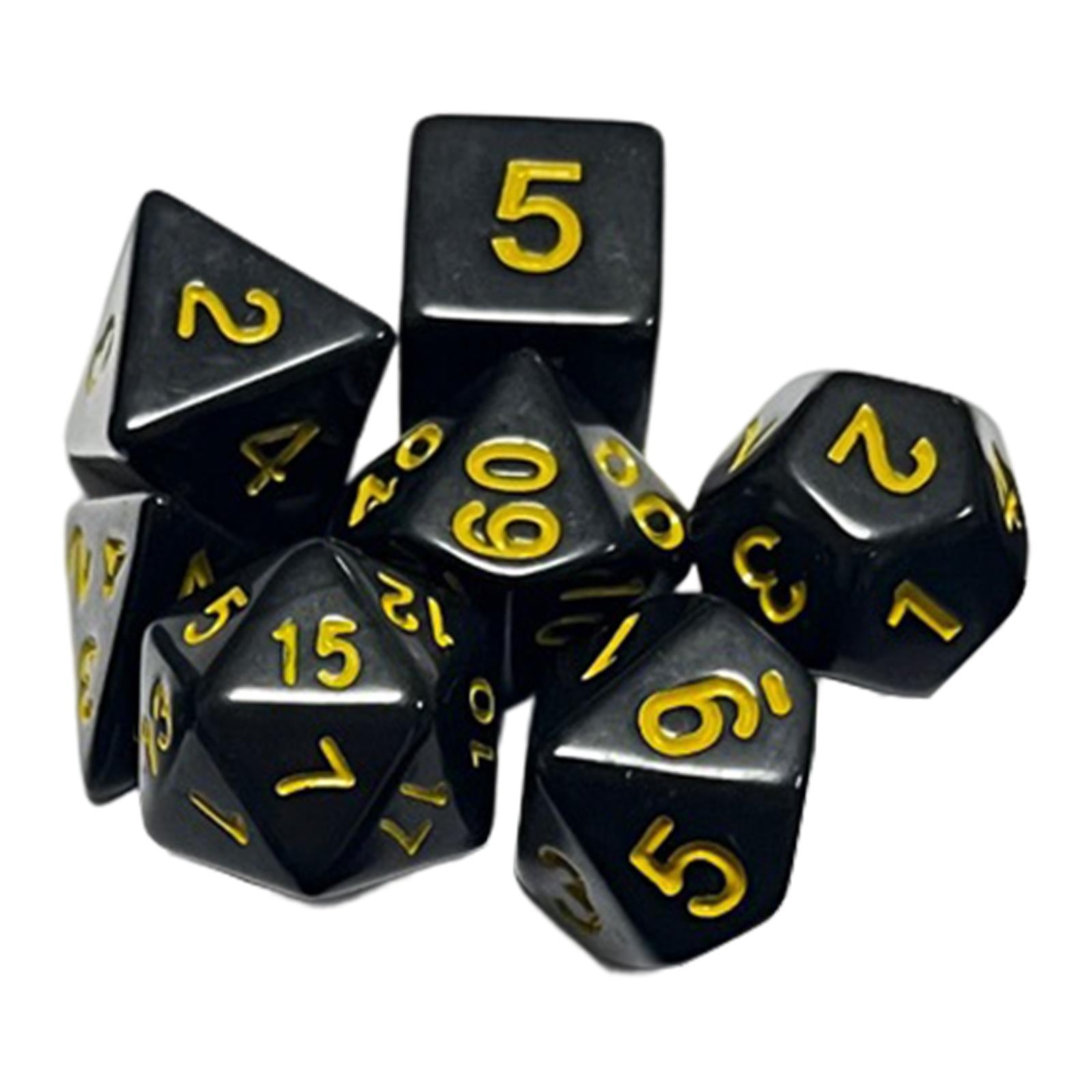 2x7Pcs Polyhedral Dices Set Entertainment Toy for Entertainment Party Supplies Yellow