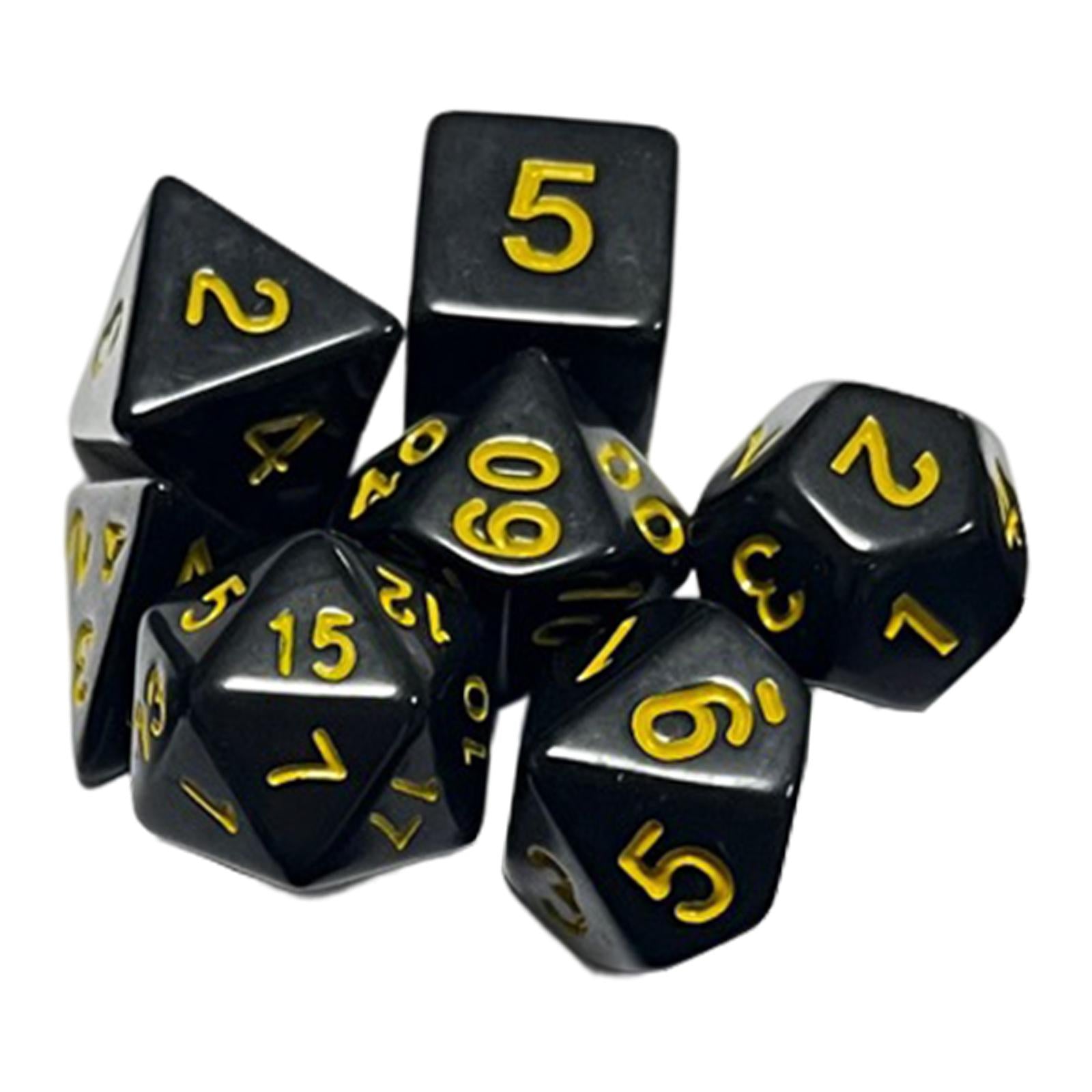 2x7Pcs Polyhedral Dices Set Entertainment Toy for Entertainment Party Supplies Yellow