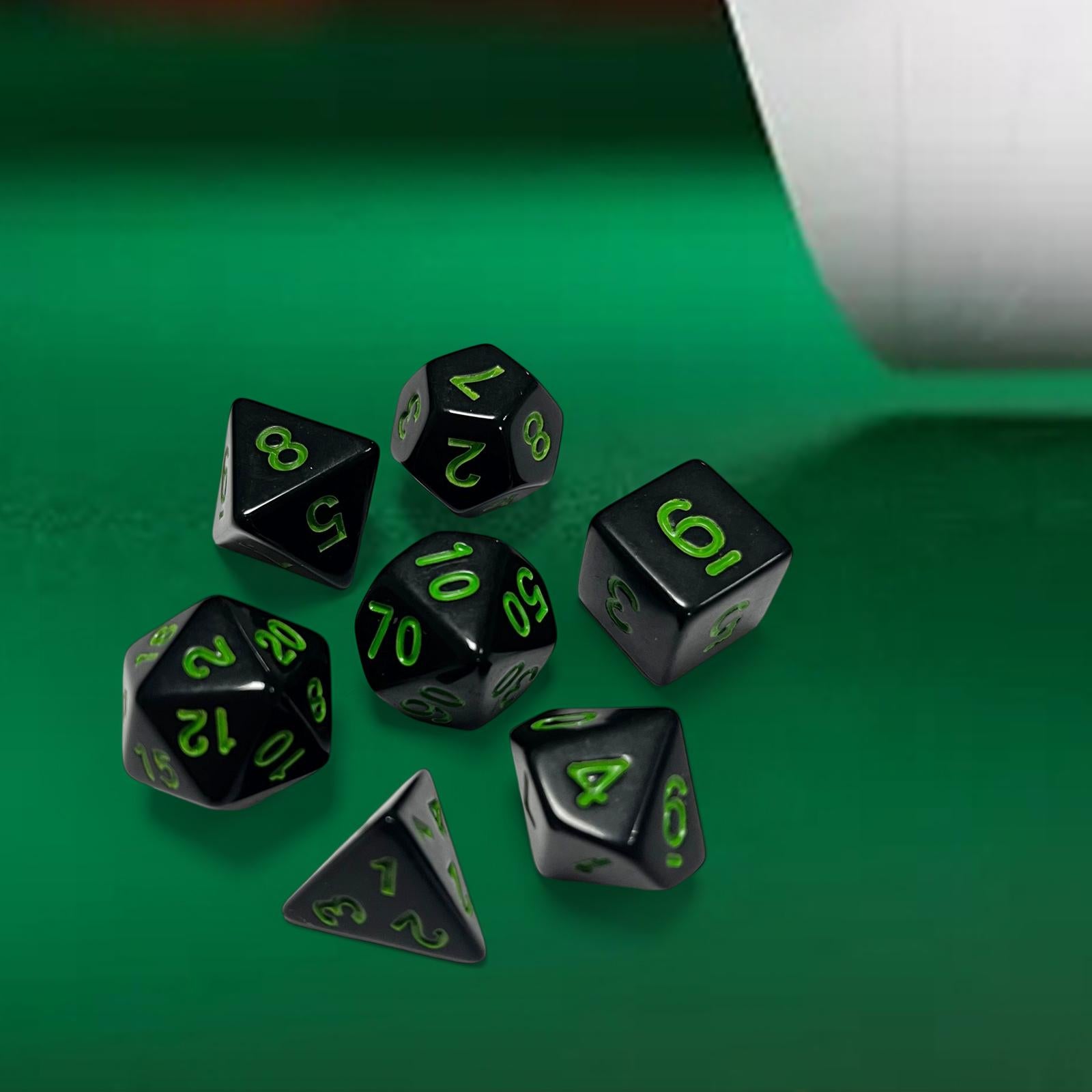 4x7Pcs Polyhedral Dices Set Entertainment Toy for Entertainment Party Supplies Green