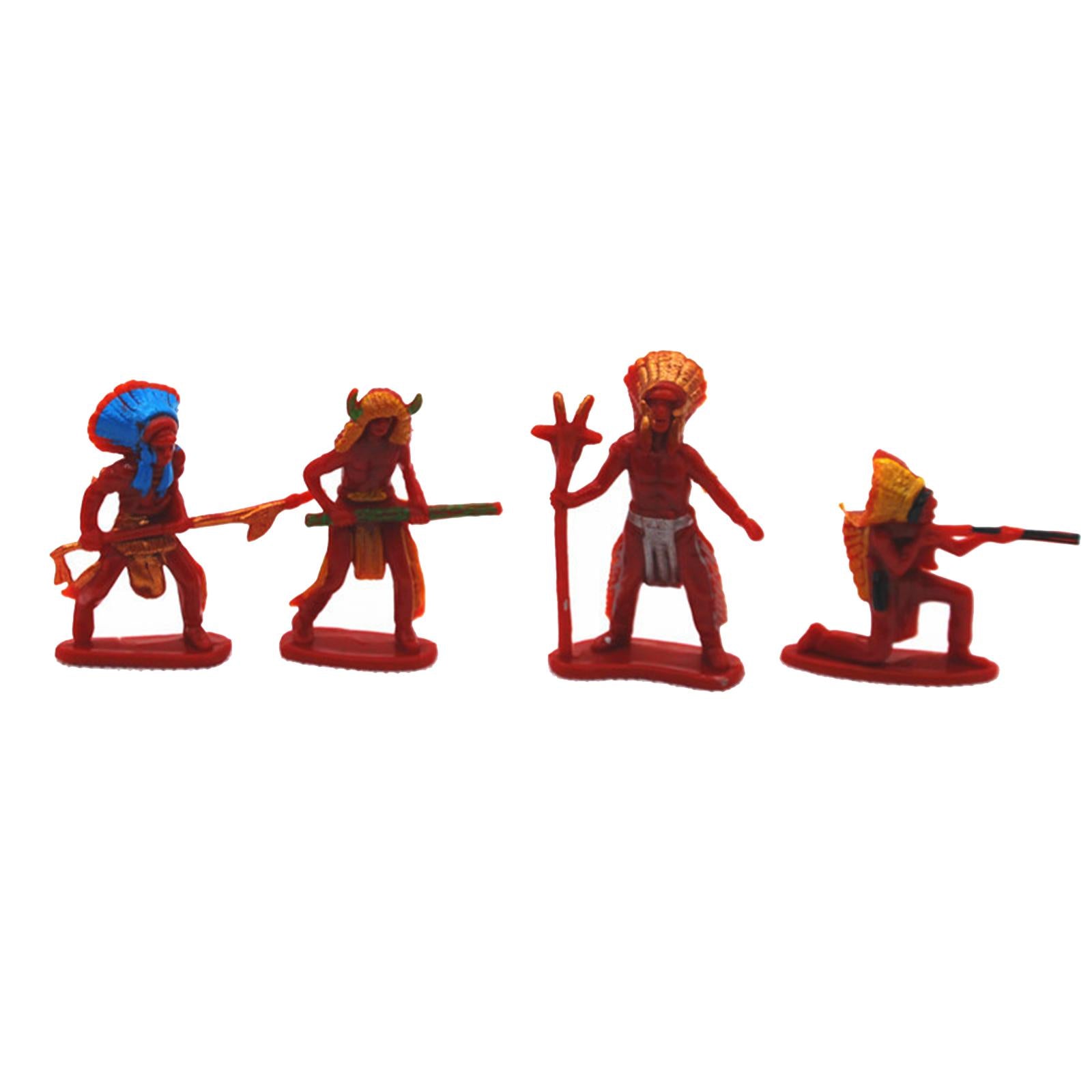 3x4 Pieces Simulation Cowboy People Figures Layout Indian Model Action Figures