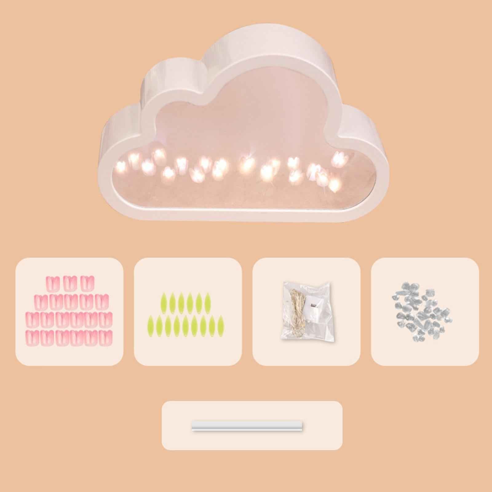 DIY Mirror Night Lamp Small Night Light Bedside Lamp for Bathroom Desk Party Pink