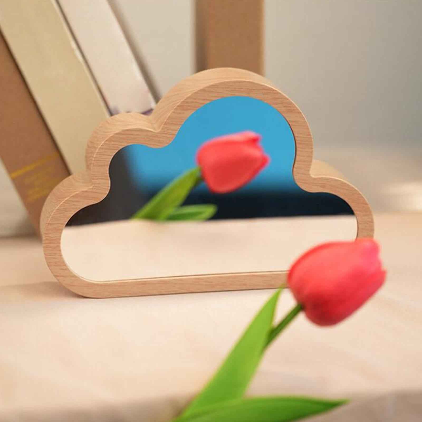 DIY Mirror Night Lamp Small Night Light Bedside Lamp for Bathroom Desk Party Blue