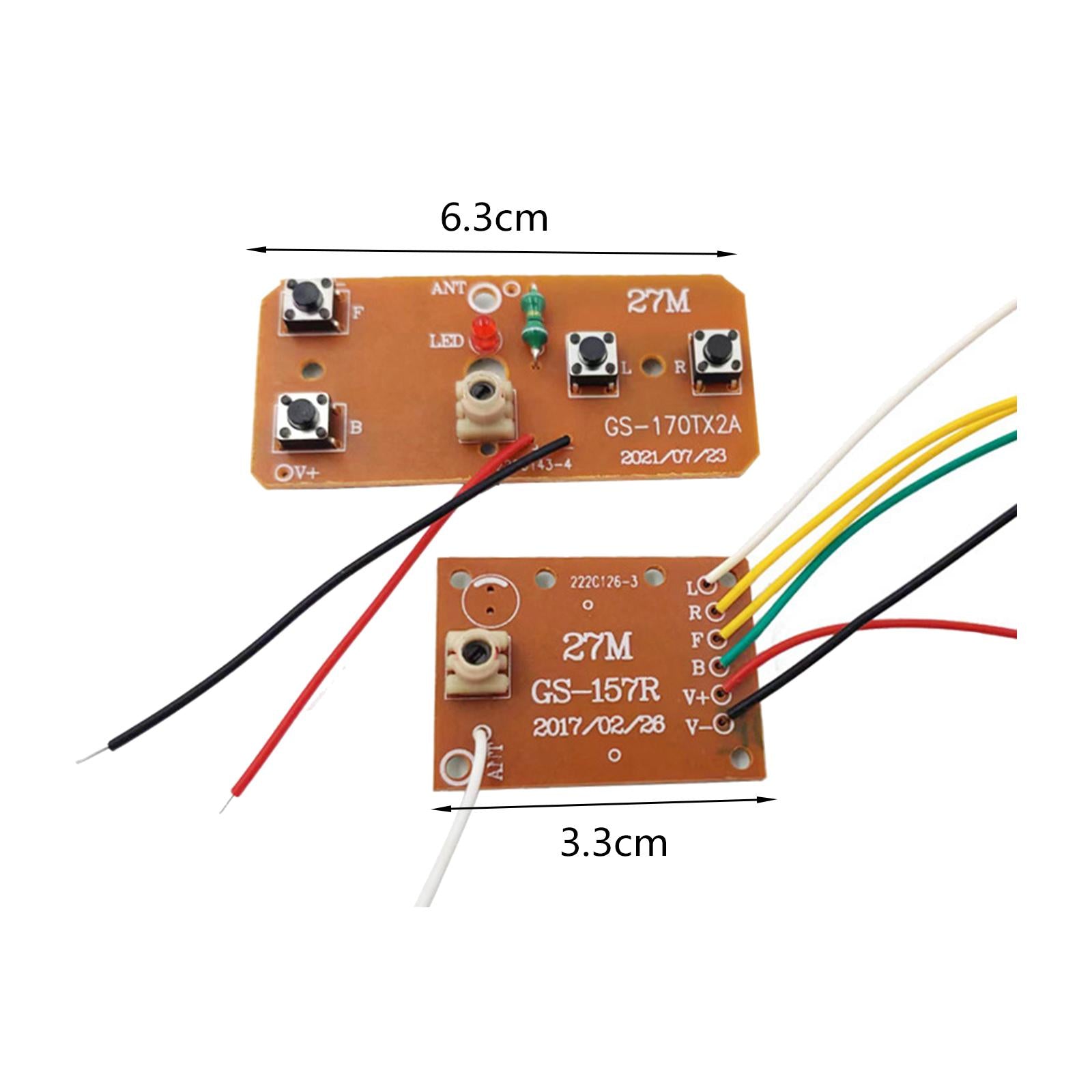 2xRemote Control Circuit Board 4 Channels for RC Truck Toy DIY RC Airplane Toy
