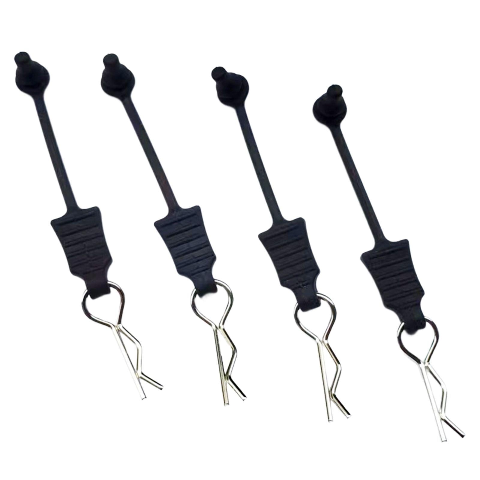3x4x Metal Body Clips Pins with Fixing Bracket R Type Pin for RC Car Tail Wing